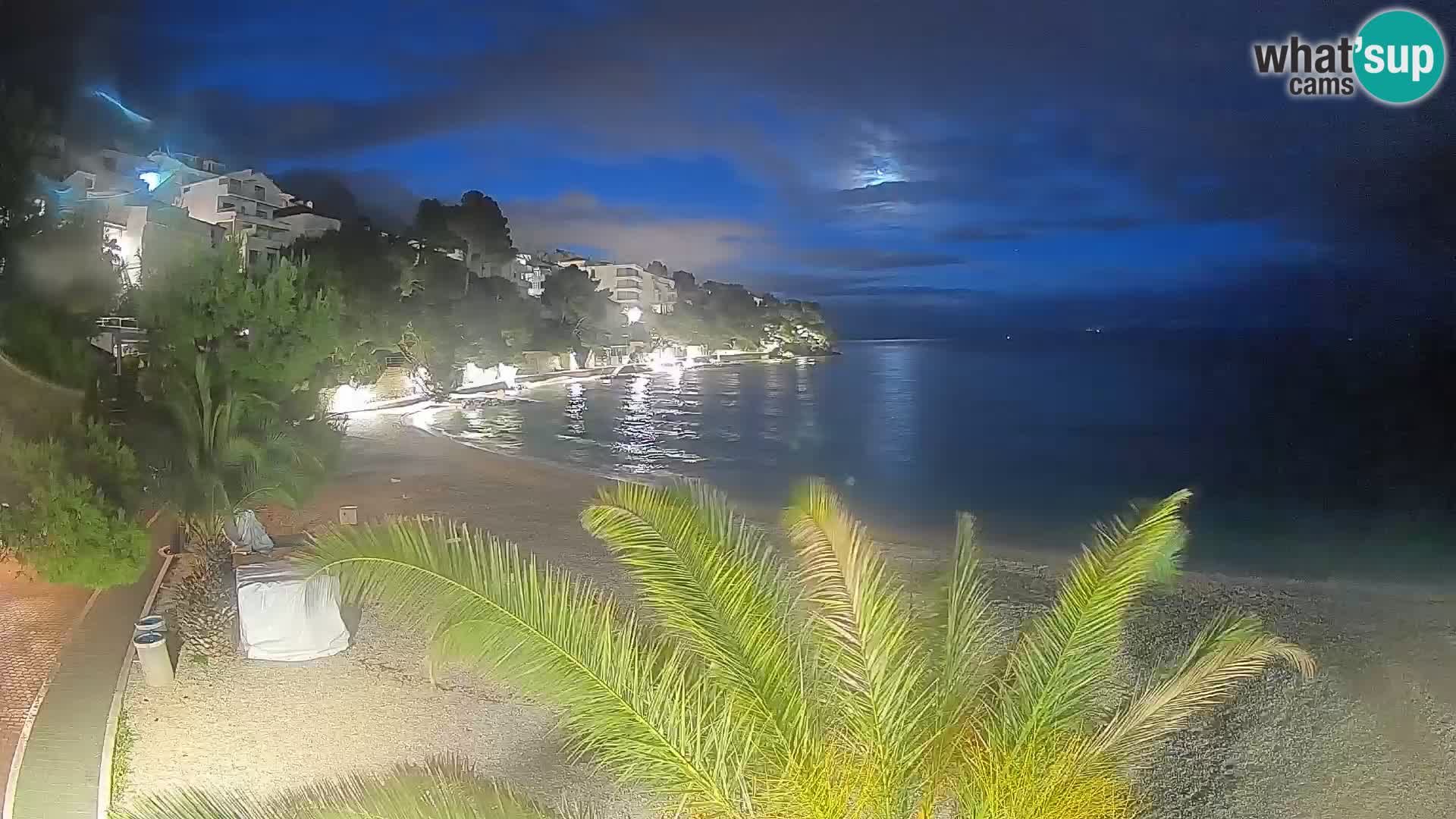 Webcam Lučica Strand Beach Brela – Liveblick von der Adriaküste
