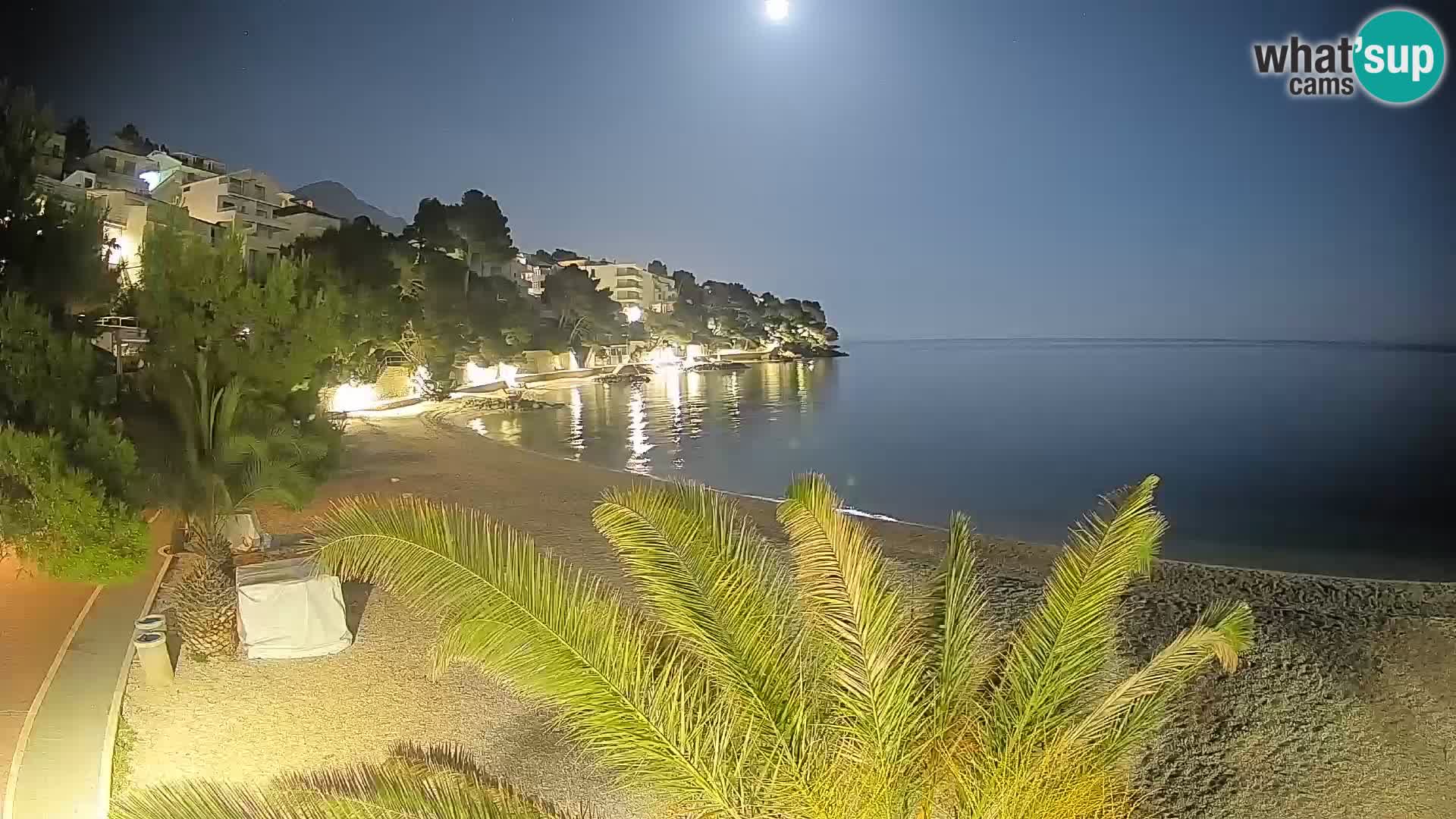 Web kamera Plaža Lučica Brela – Pogled uživo na jadransku obalu