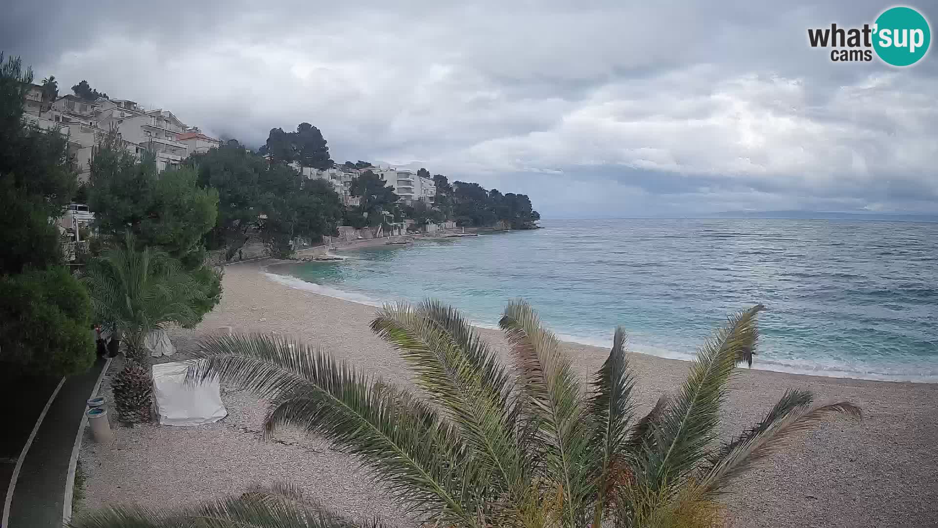 Webcam Plage Lučica Brela – Vue en direct sur la côte adriatique