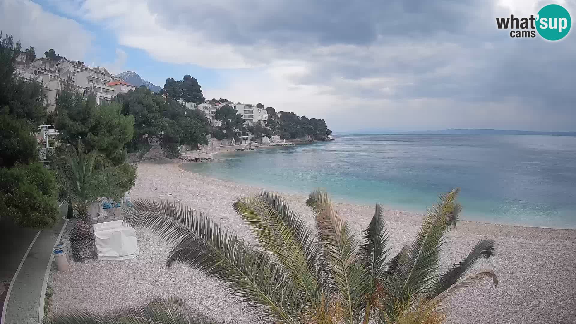 Webcam Plage Lučica Brela – Vue en direct sur la côte adriatique