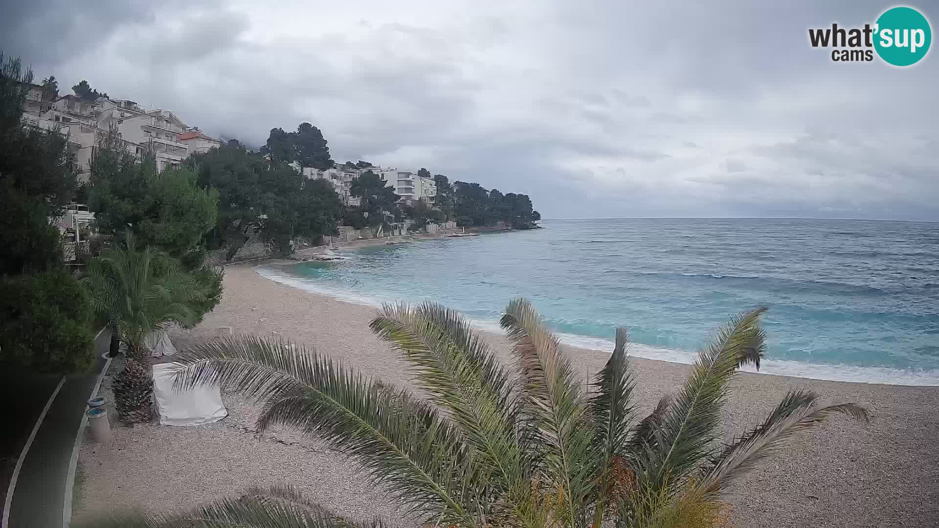 Webcam Lučica Strand Beach Brela – Liveblick von der Adriaküste