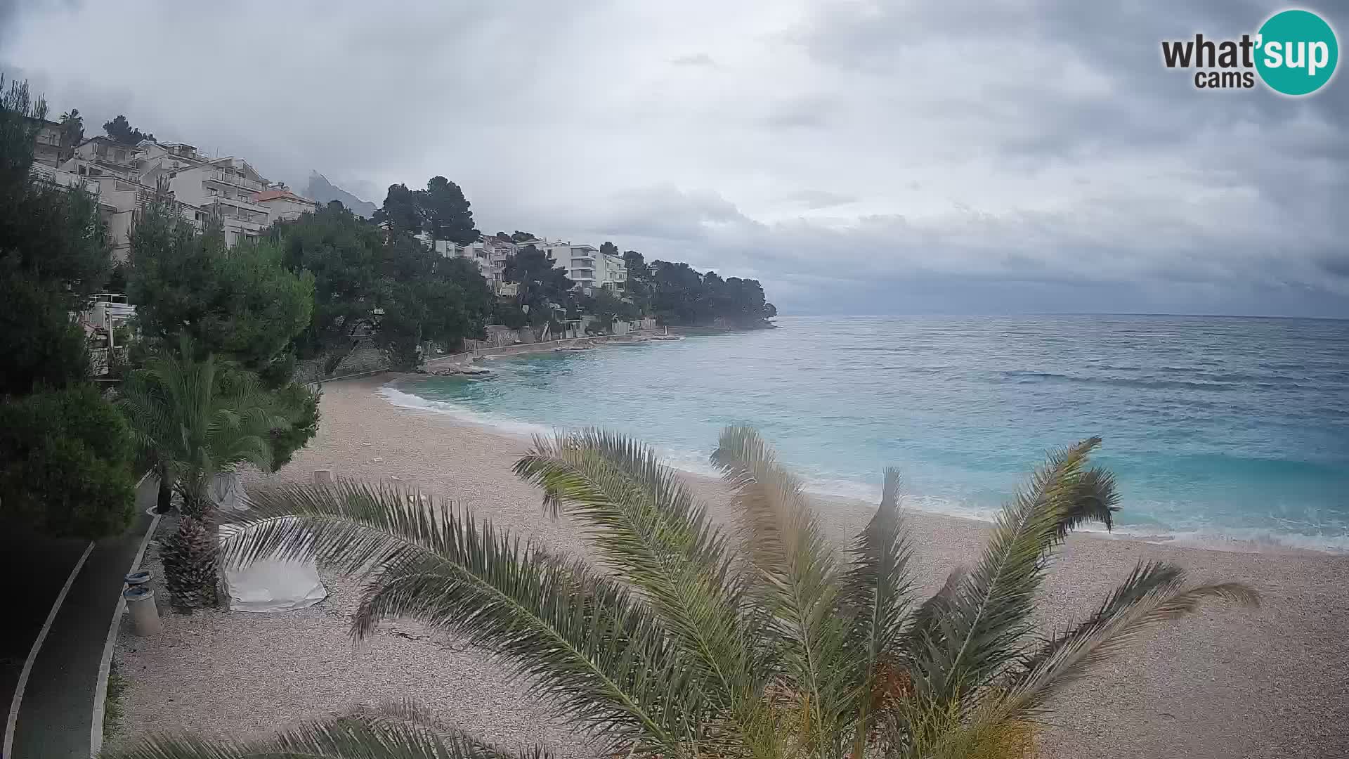 Webcam Lučica Strand Beach Brela – Liveblick von der Adriaküste