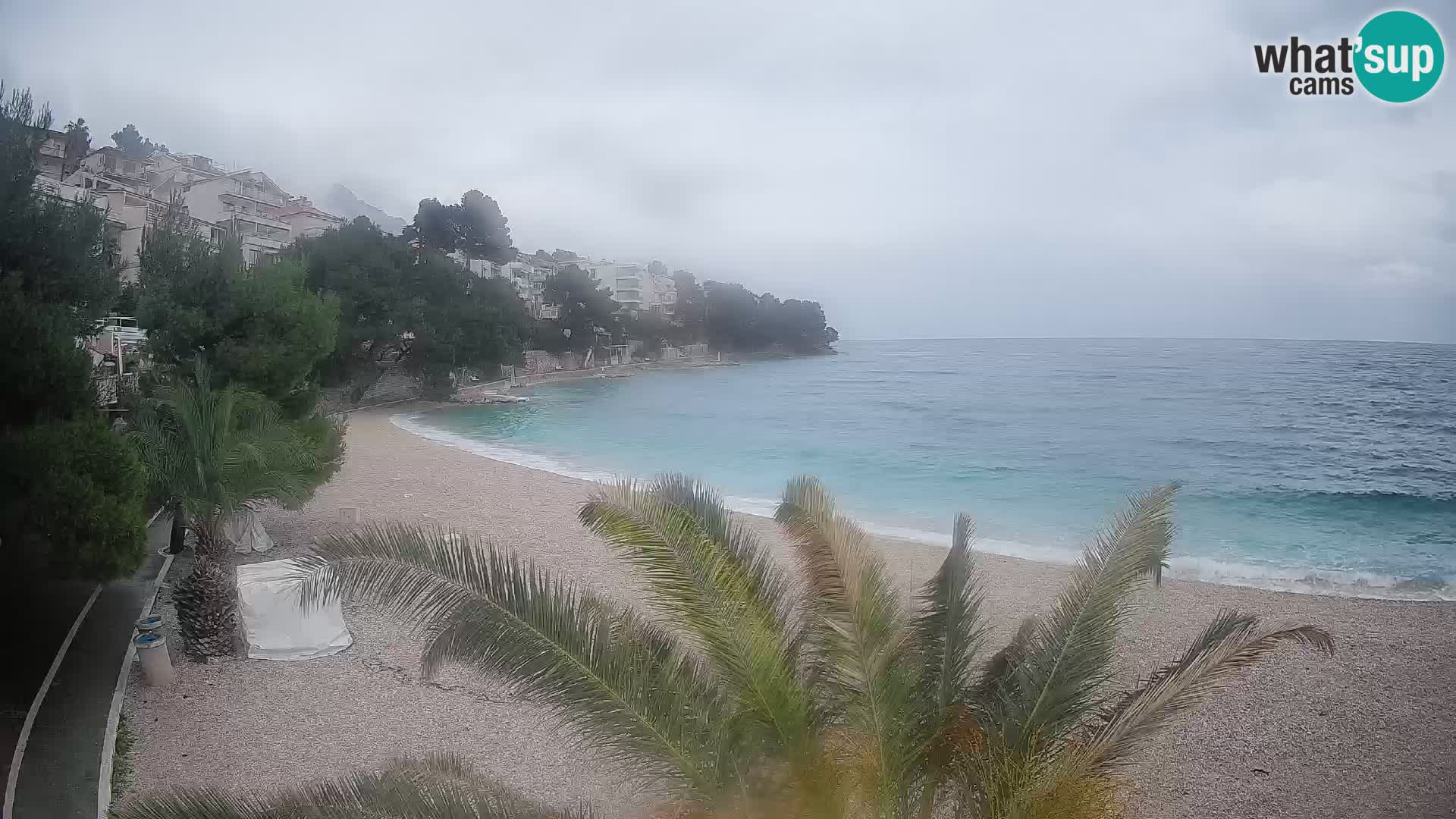 Web kamera Plaža Lučica Brela – Pogled uživo na jadransku obalu