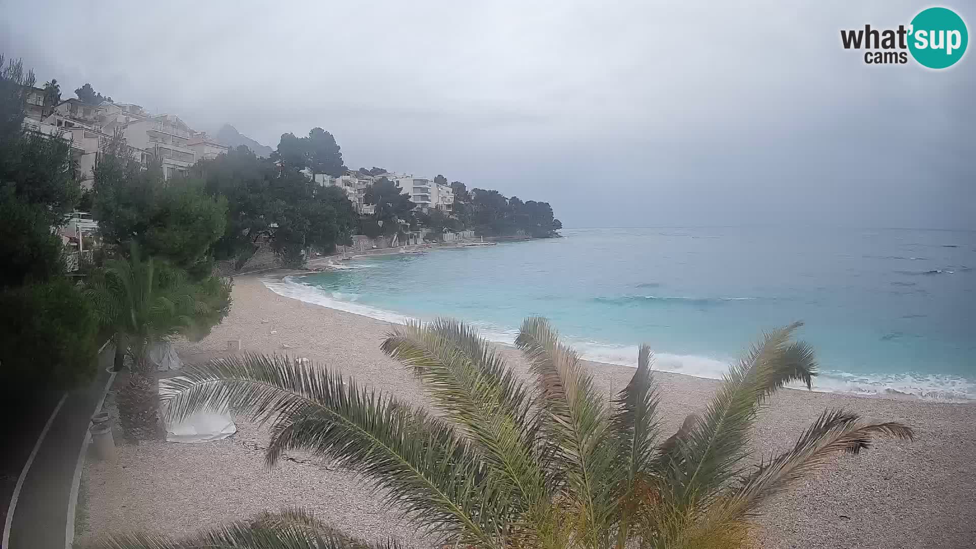 Webcam Lučica Strand Beach Brela – Liveblick von der Adriaküste