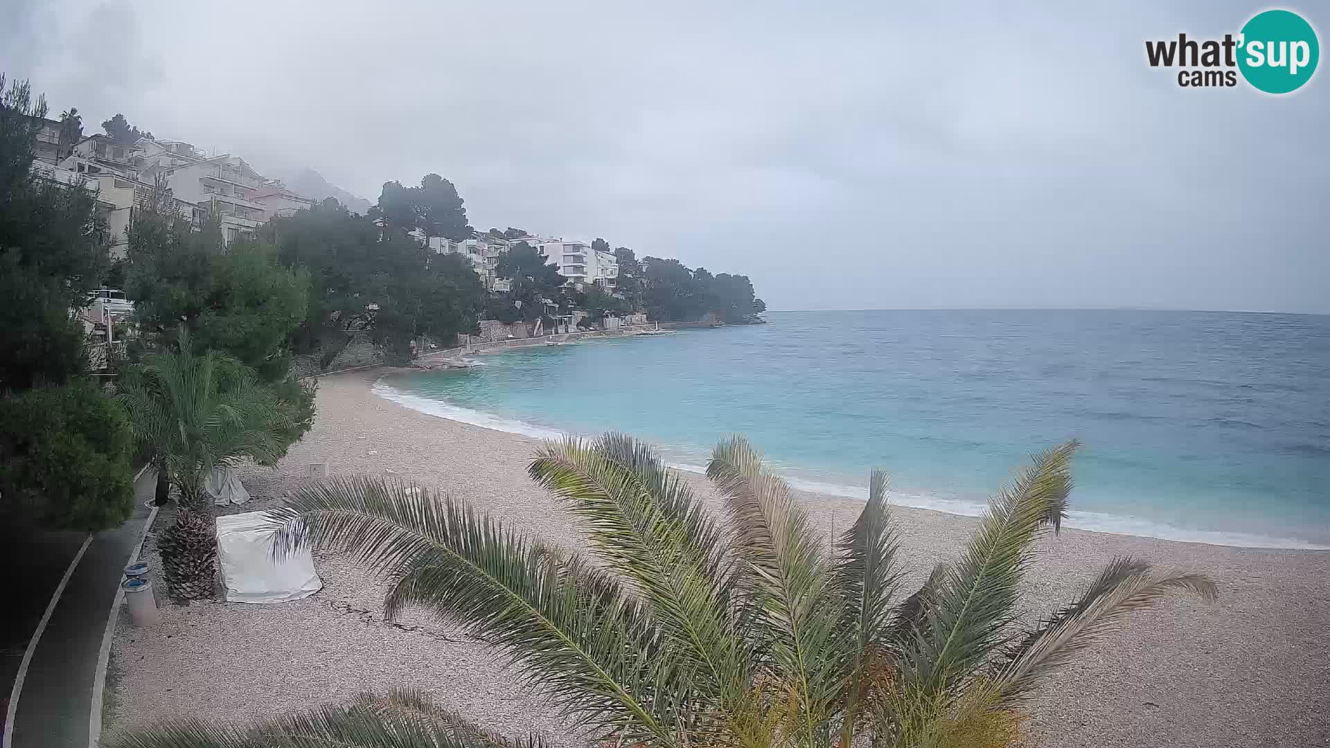 Webcam Lučica Strand Beach Brela – Liveblick von der Adriaküste