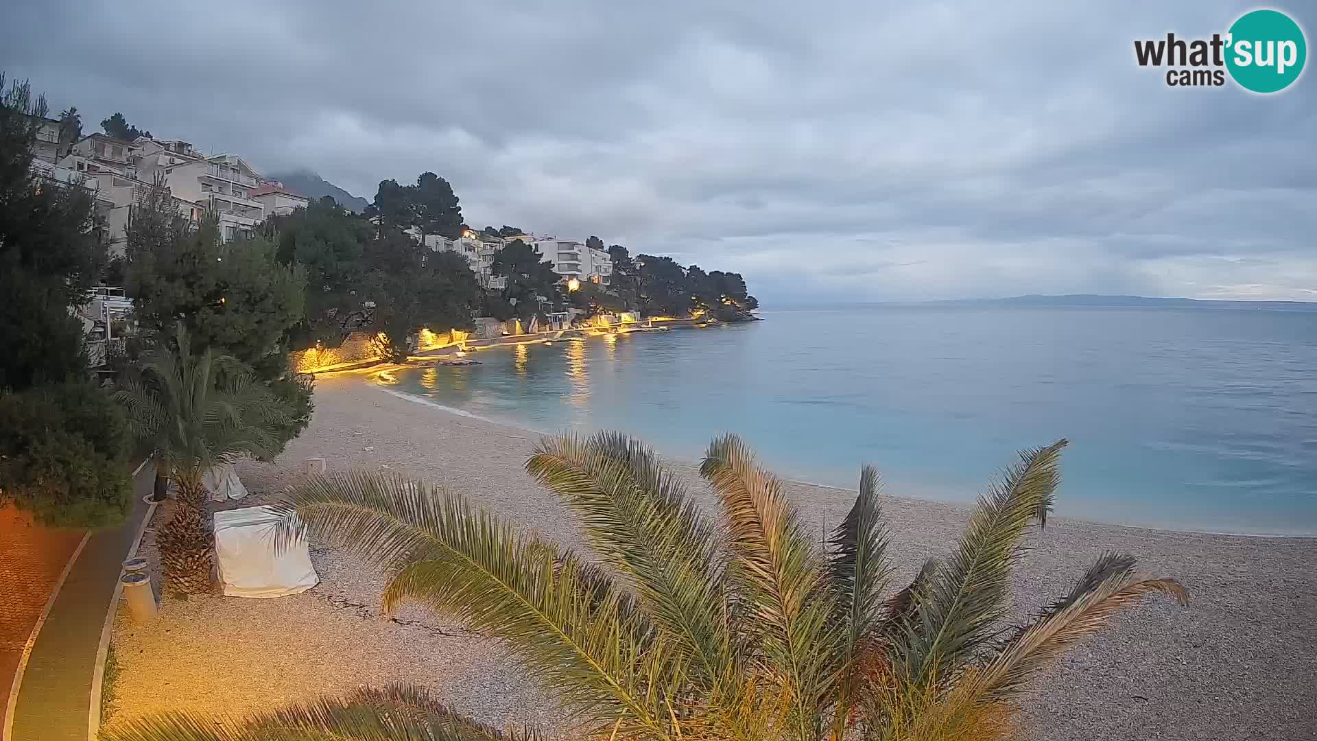 Webcam Plage Lučica Brela – Vue en direct sur la côte adriatique