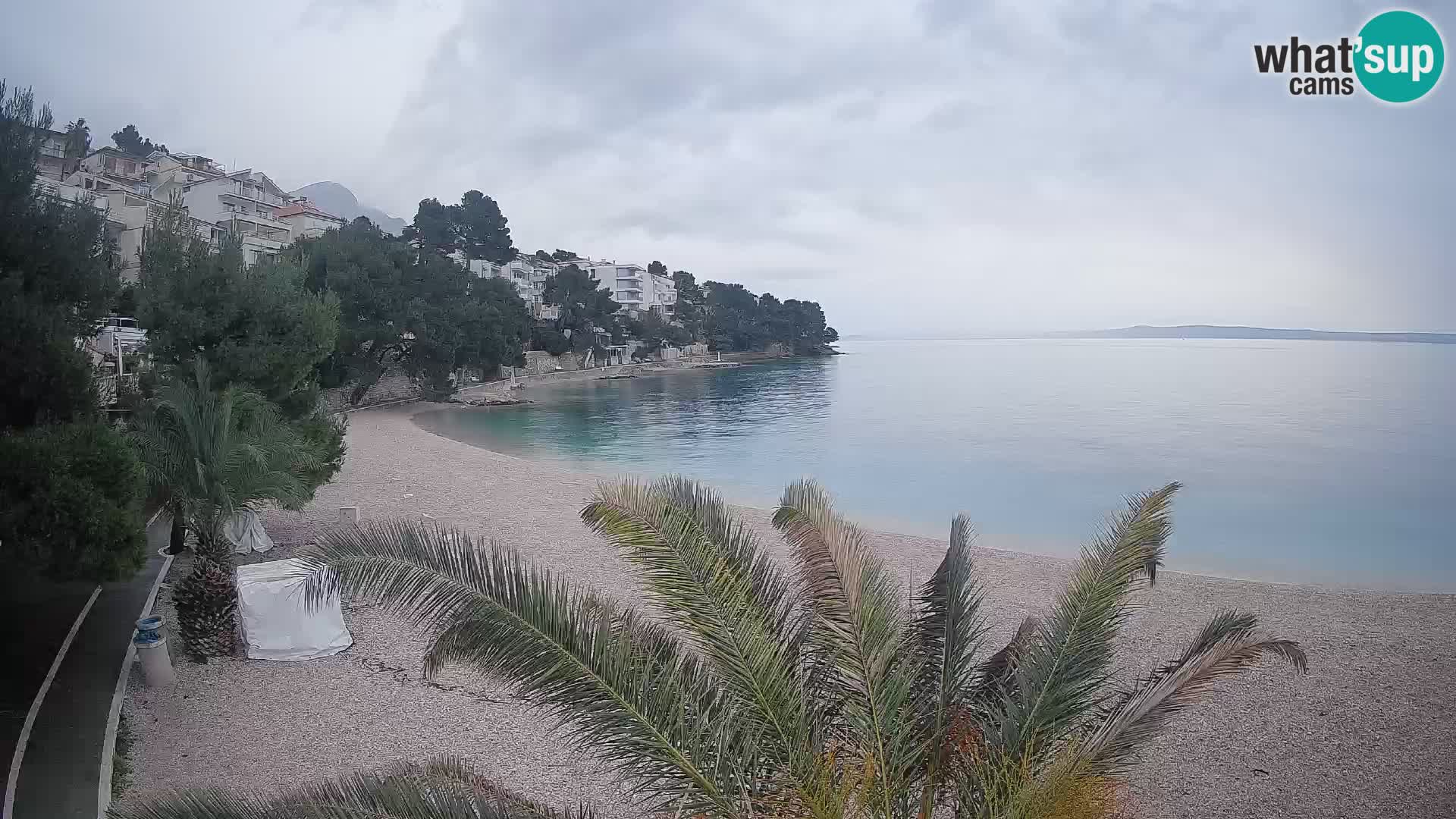 Webcam Lučica Strand Beach Brela – Liveblick von der Adriaküste