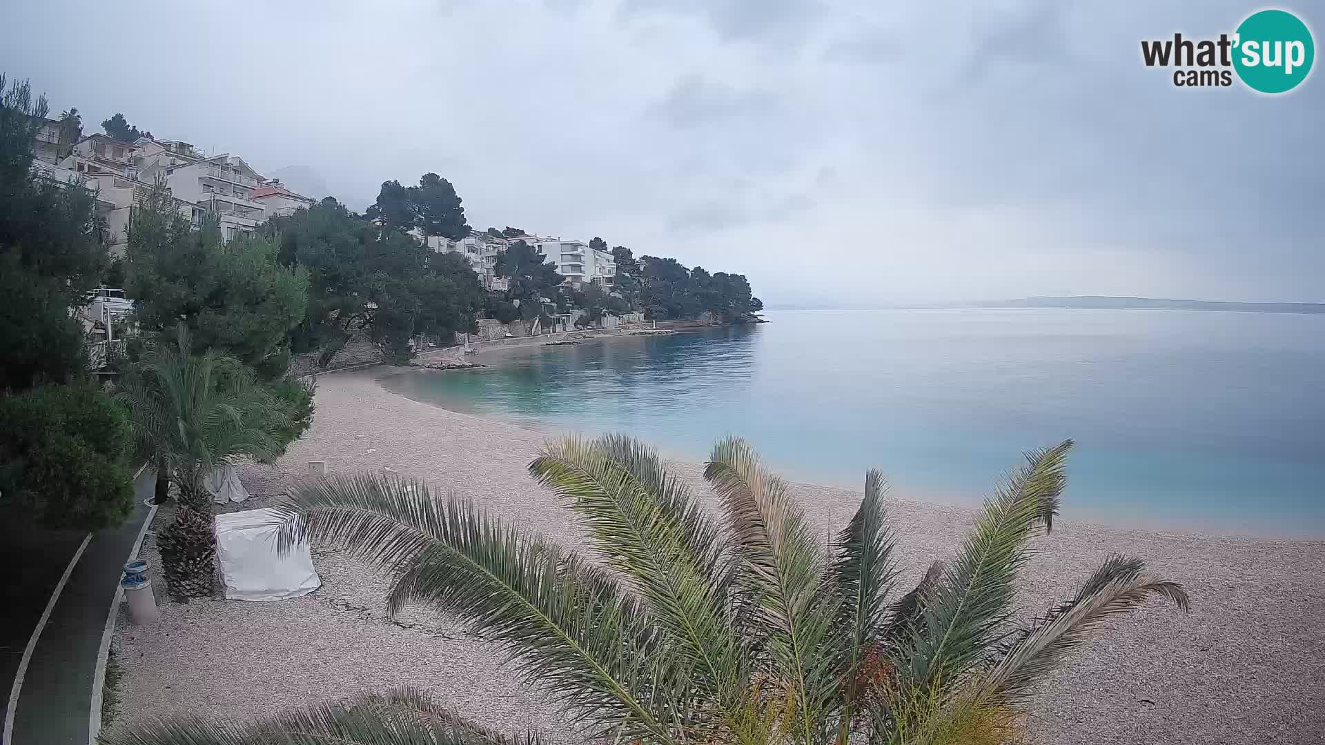 Webcam Plage Lučica Brela – Vue en direct sur la côte adriatique
