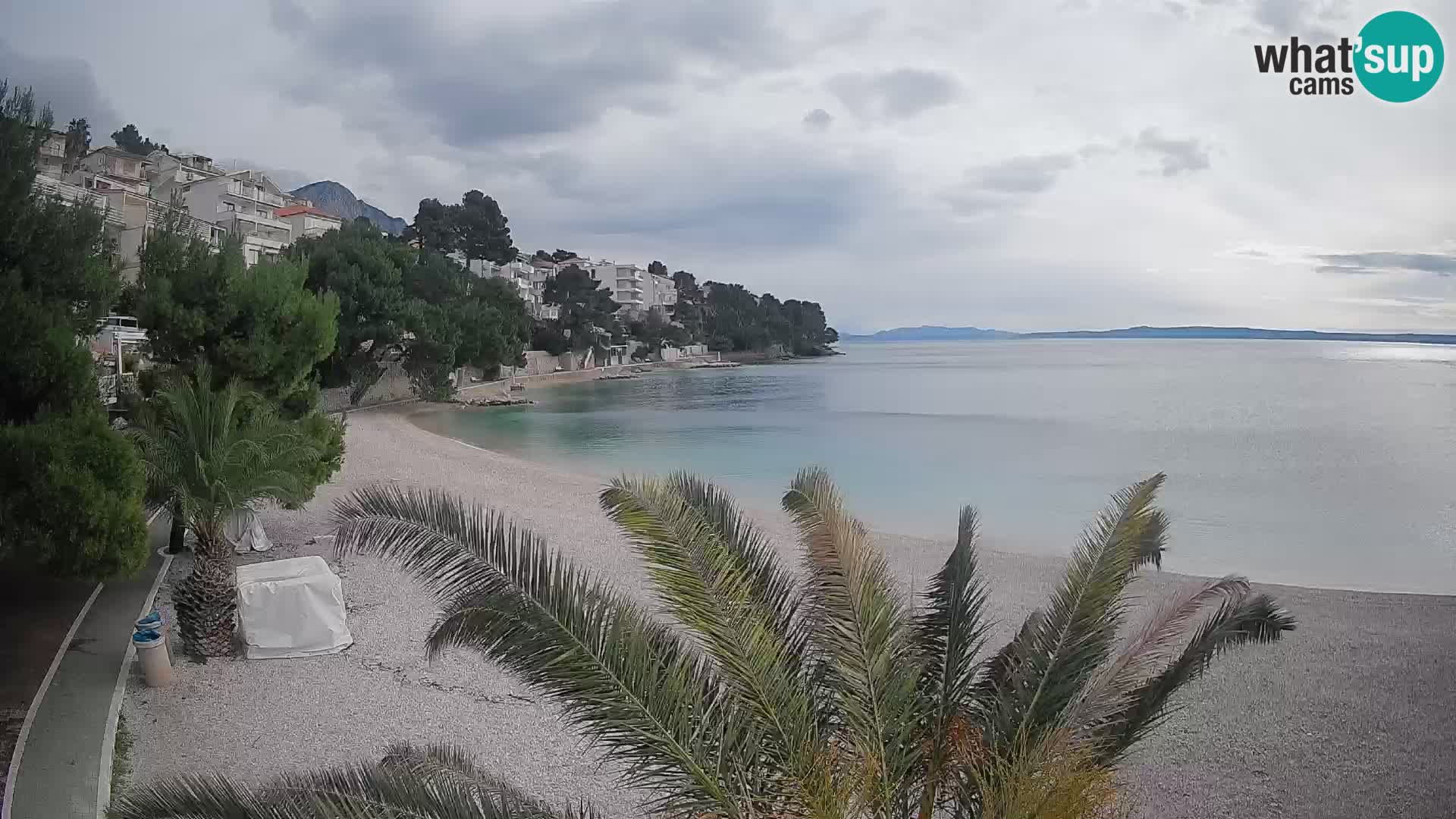 Webcam Lučica Strand Beach Brela – Liveblick von der Adriaküste