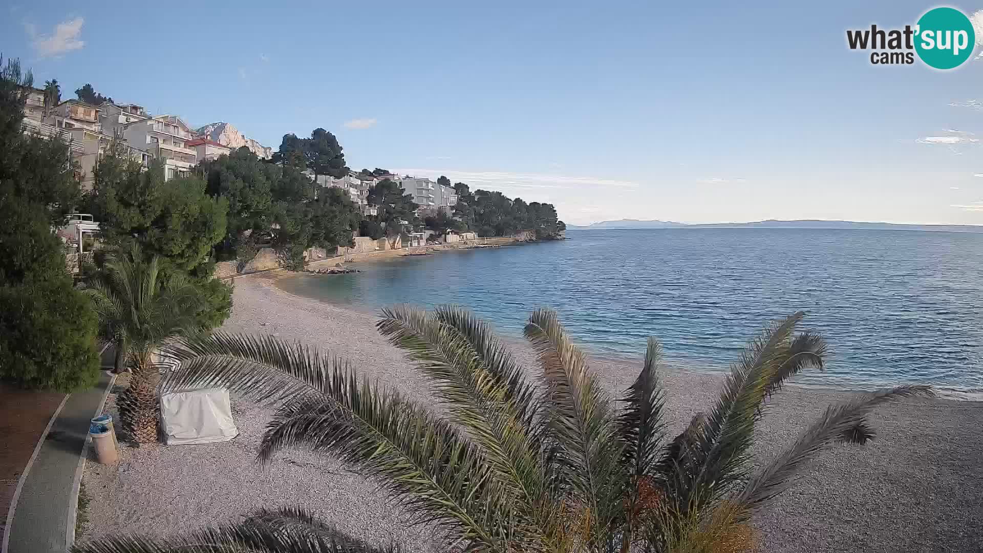 Webcam Lučica Strand Beach Brela – Liveblick von der Adriaküste