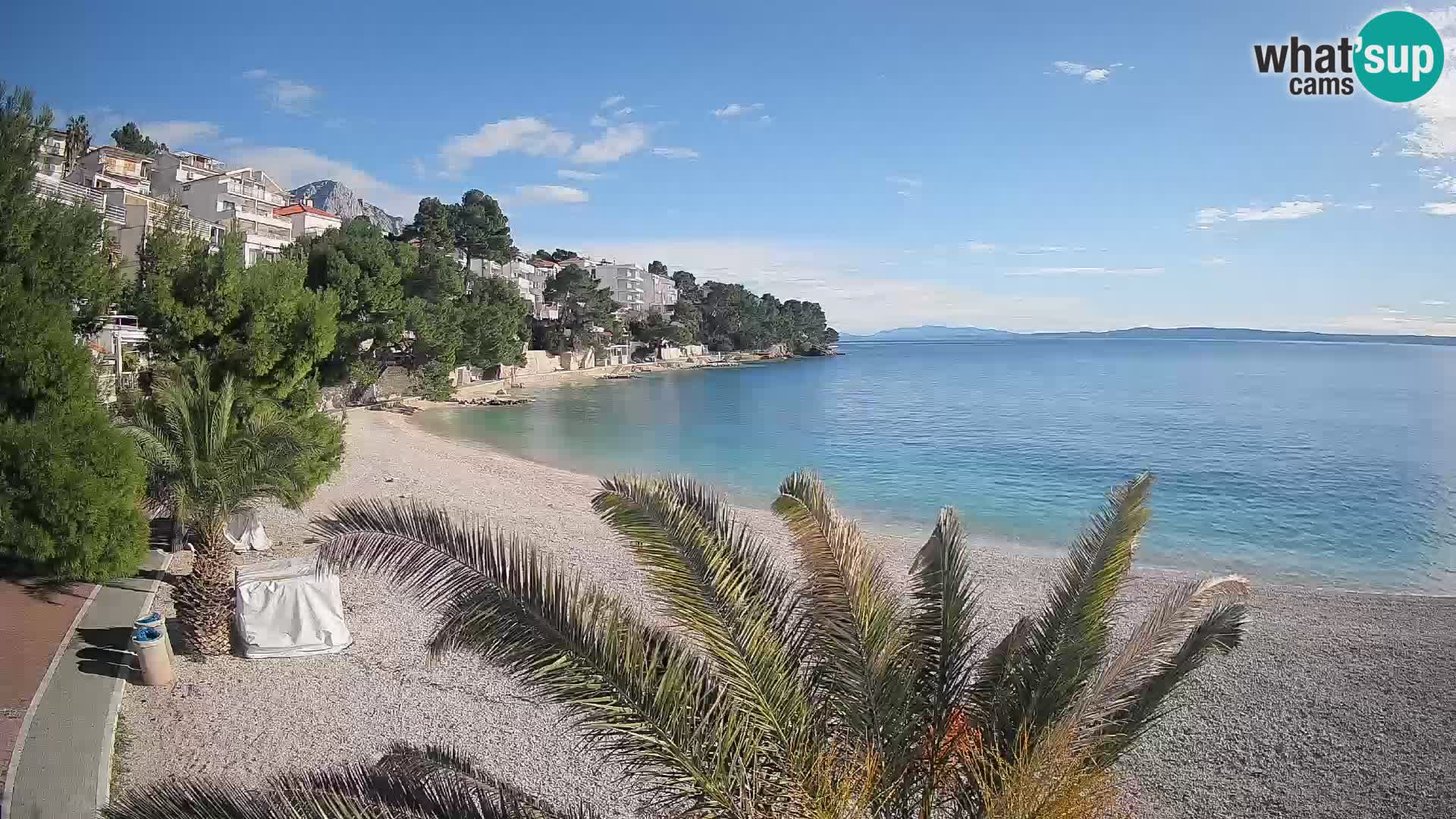 Webcam Plage Lučica Brela – Vue en direct sur la côte adriatique