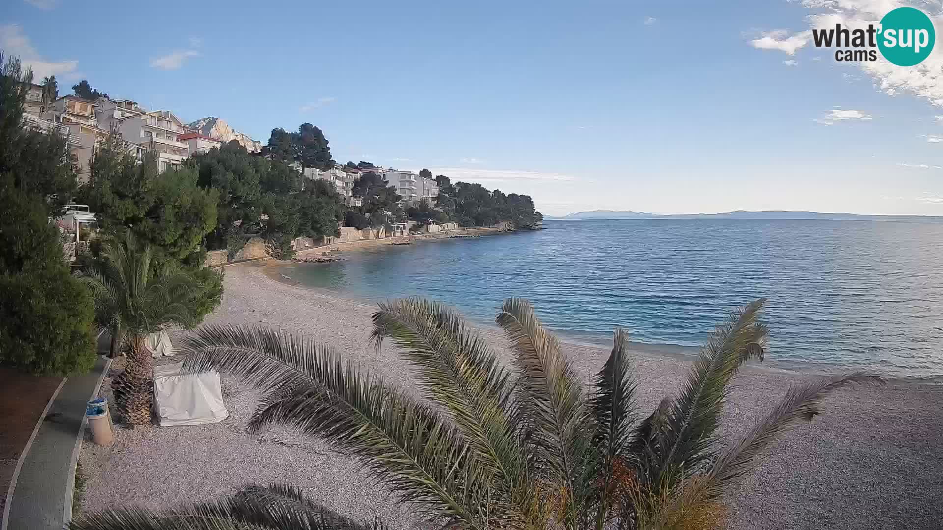 Webcam Plage Lučica Brela – Vue en direct sur la côte adriatique