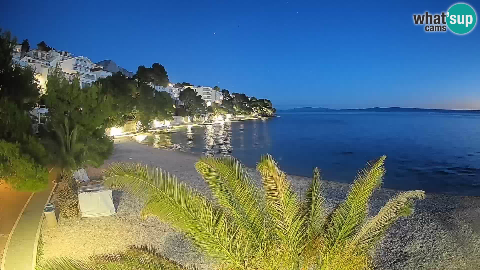 Webcam Spiaggia Lučica Brela – Vista live sulla costa adriatica