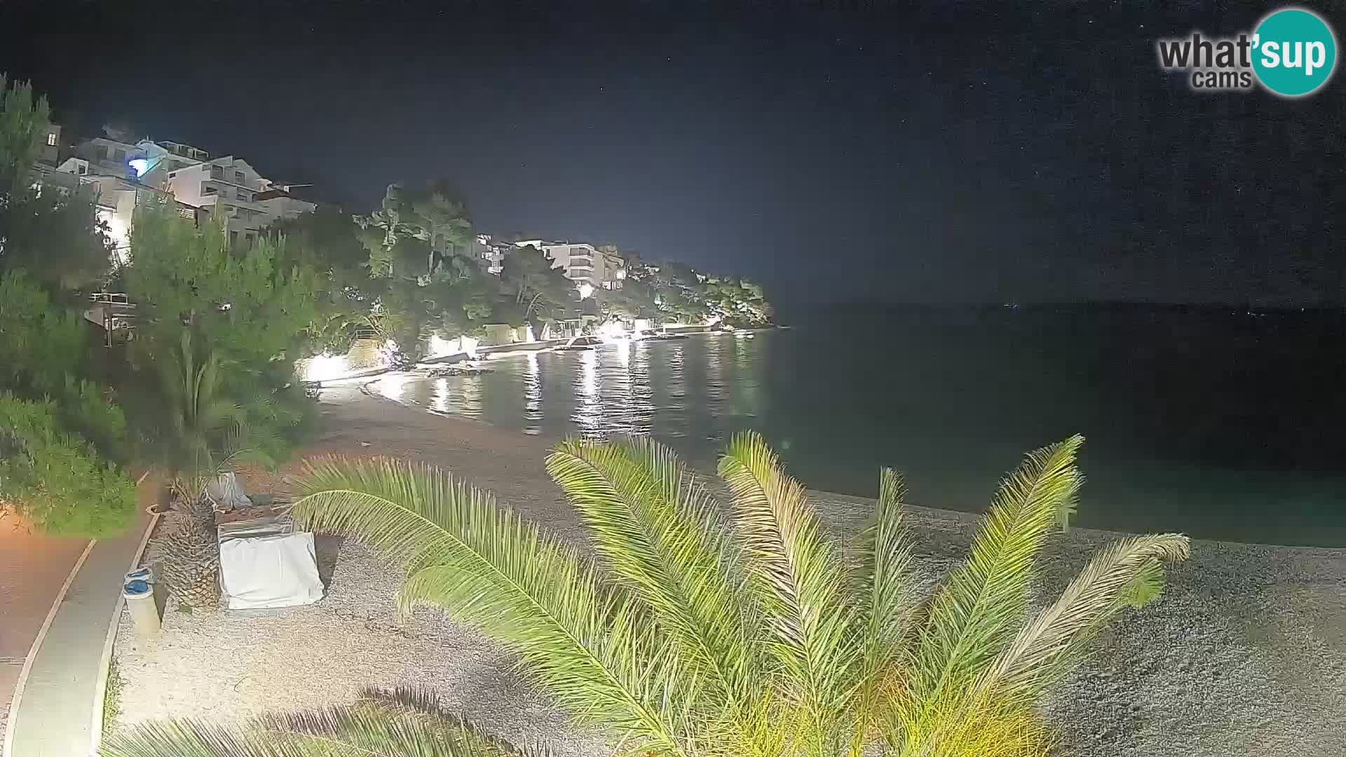Webcam Lučica Strand Beach Brela – Liveblick von der Adriaküste