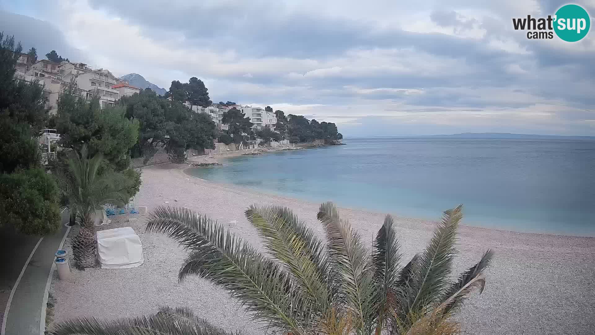 Webcam Plage Lučica Brela – Vue en direct sur la côte adriatique