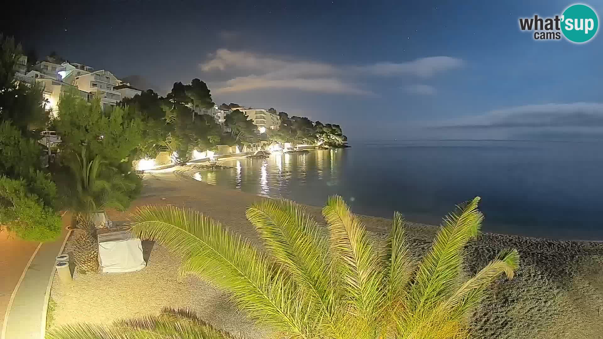 Web kamera Plaža Lučica Brela – Pogled uživo na jadransku obalu