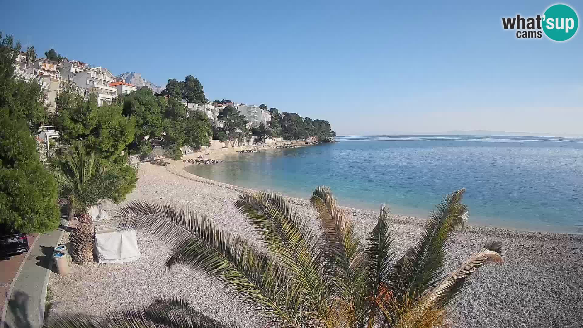 Webcam Plage Lučica Brela – Vue en direct sur la côte adriatique
