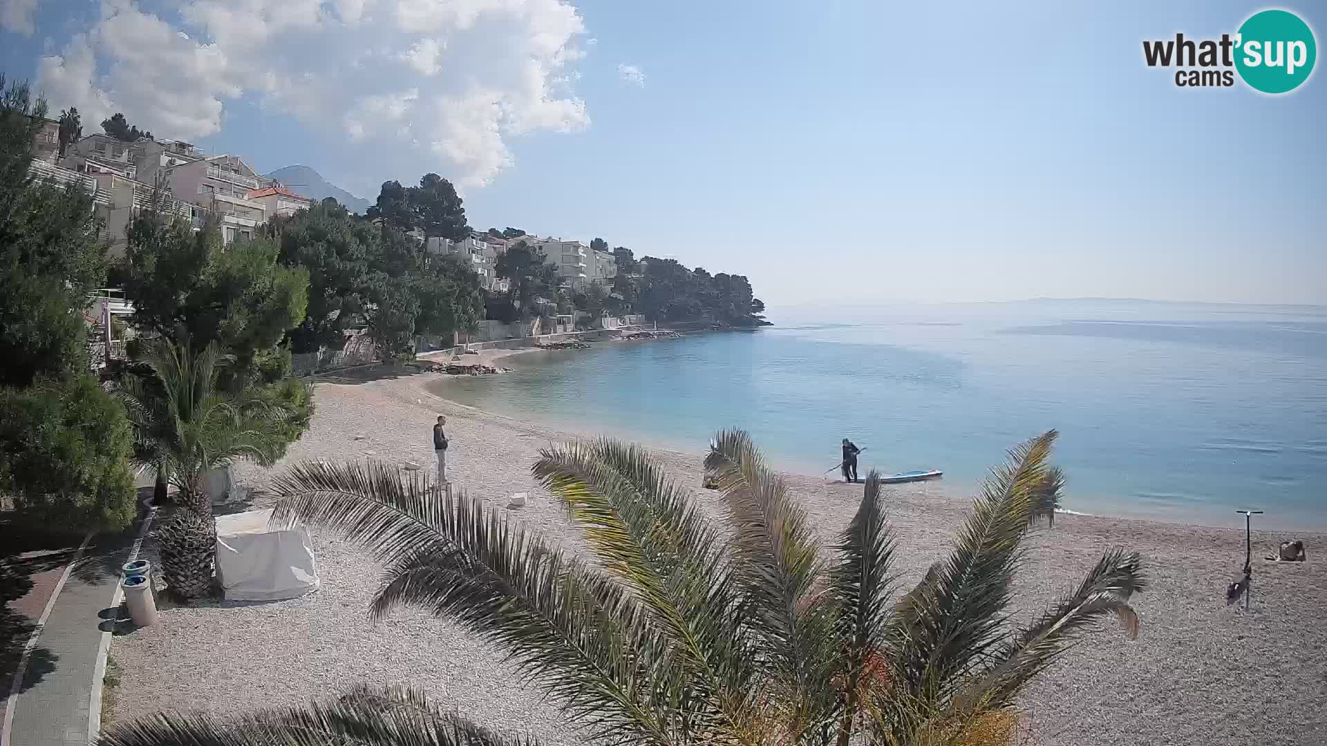 Webcam Lučica Strand Beach Brela – Liveblick von der Adriaküste