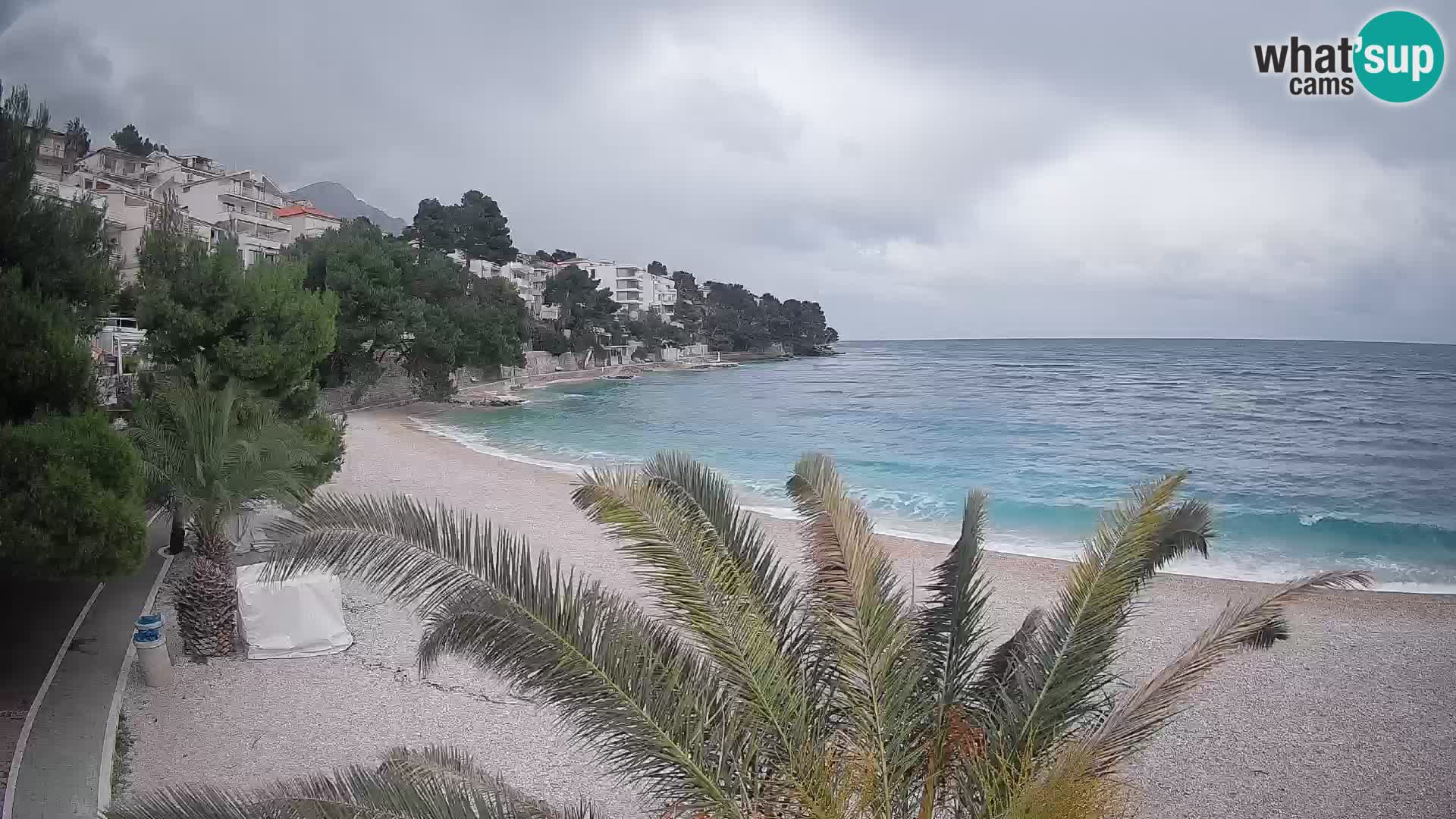 Webcam Spiaggia Lučica Brela – Vista live sulla costa adriatica