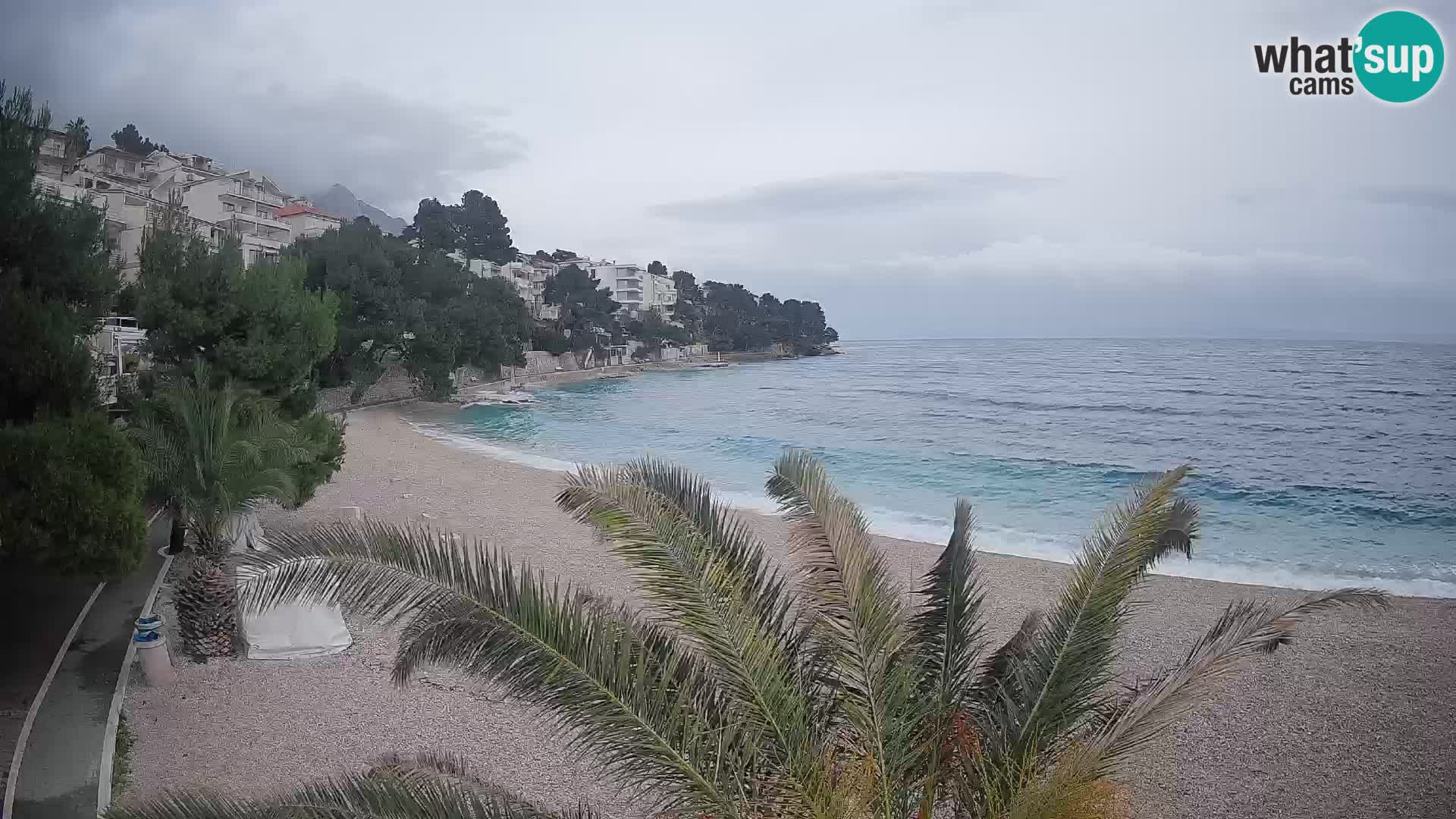 Webcam Lučica Strand Beach Brela – Liveblick von der Adriaküste