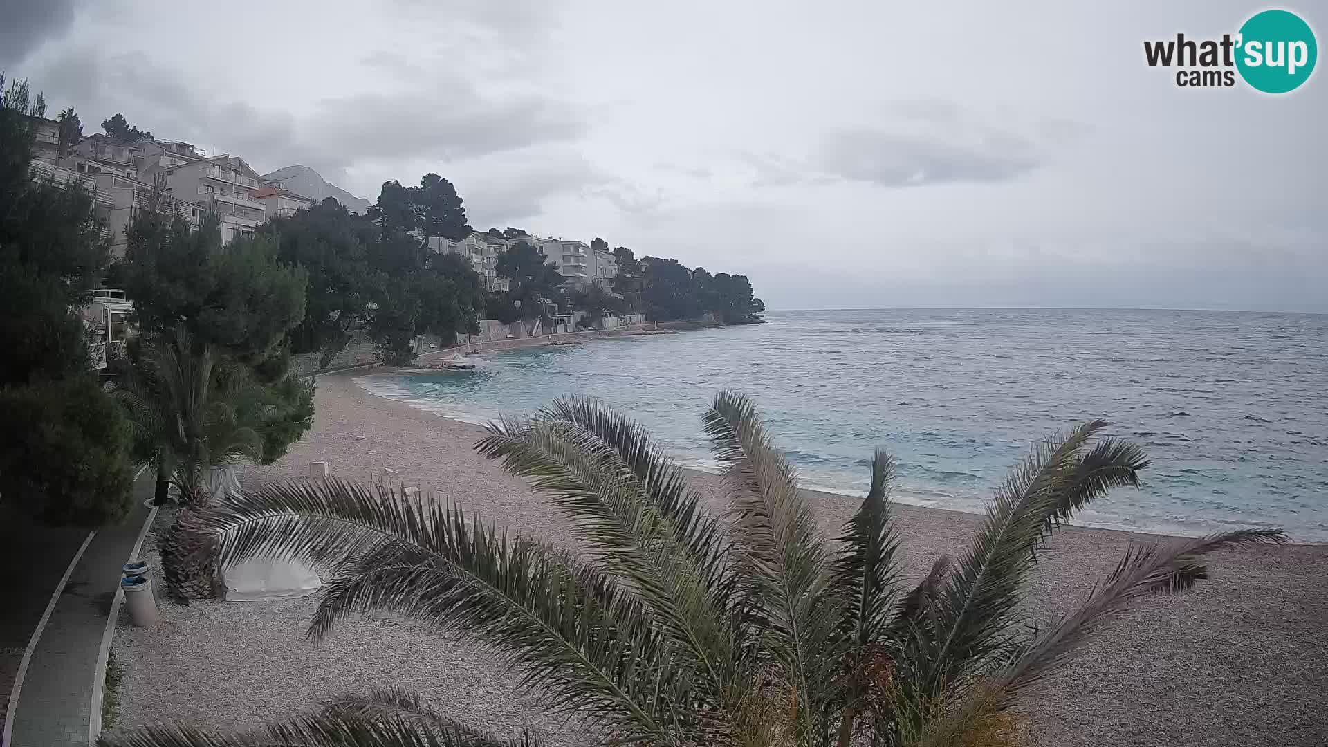 Webcam Lučica Strand Beach Brela – Liveblick von der Adriaküste