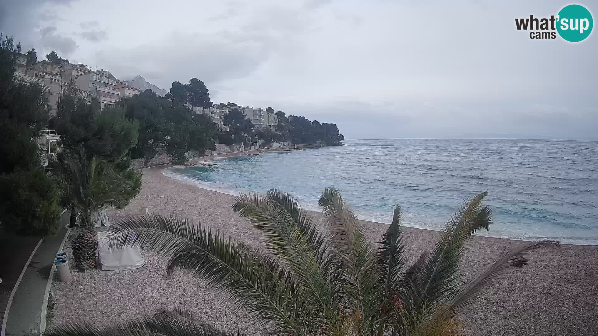 Webcam Spiaggia Lučica Brela – Vista live sulla costa adriatica