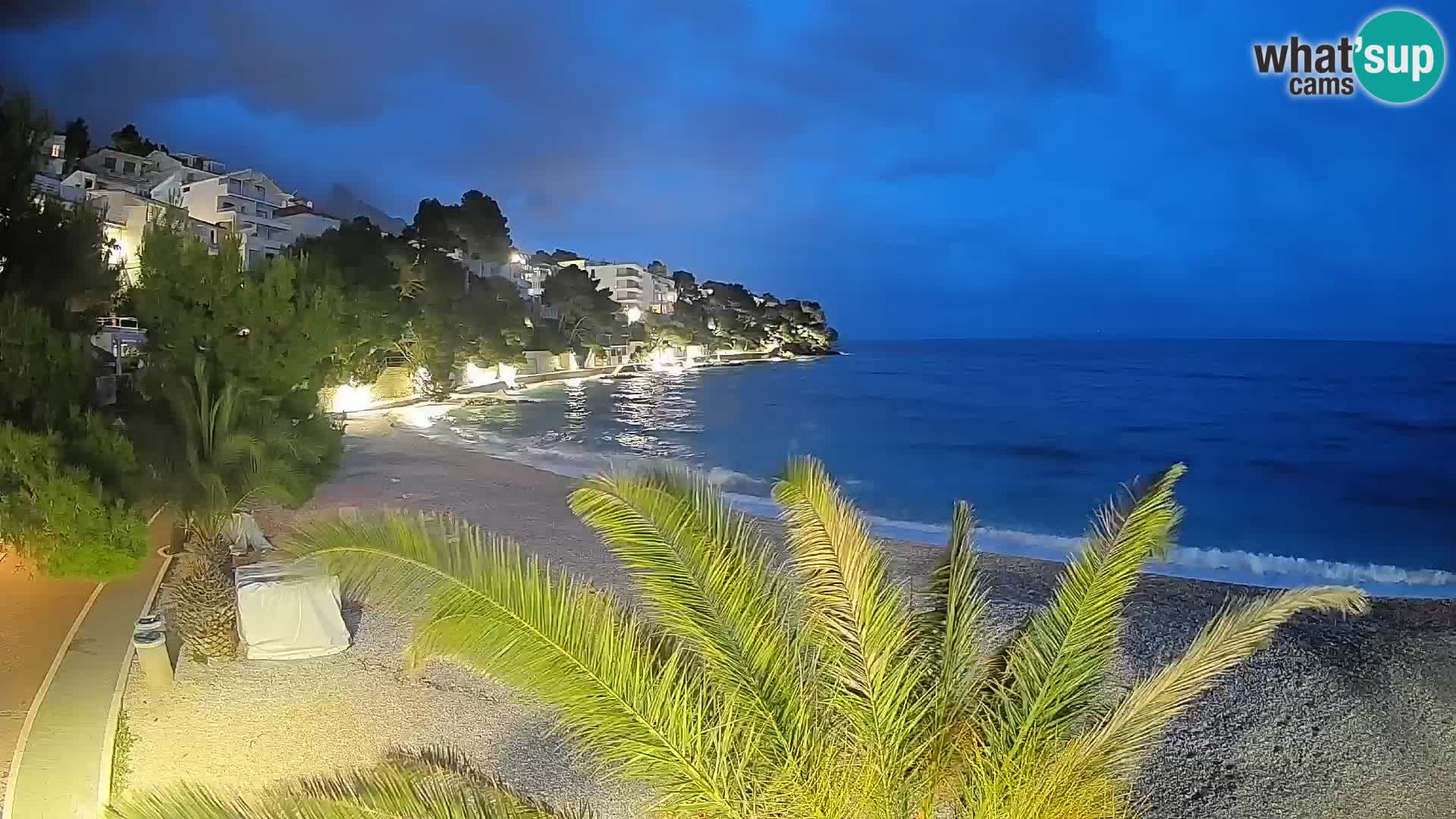 Webcam Lučica Strand Beach Brela – Liveblick von der Adriaküste