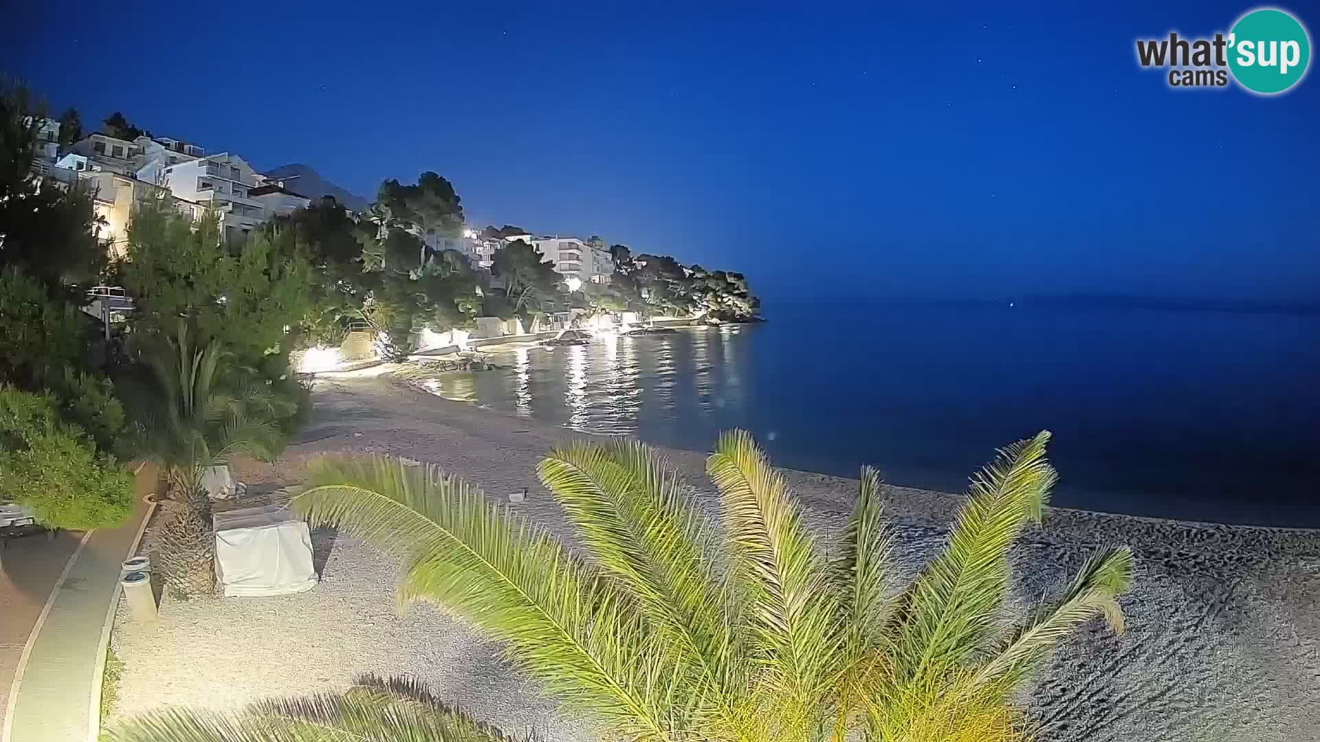 Web kamera Plaža Lučica Brela – Pogled uživo na jadransku obalu