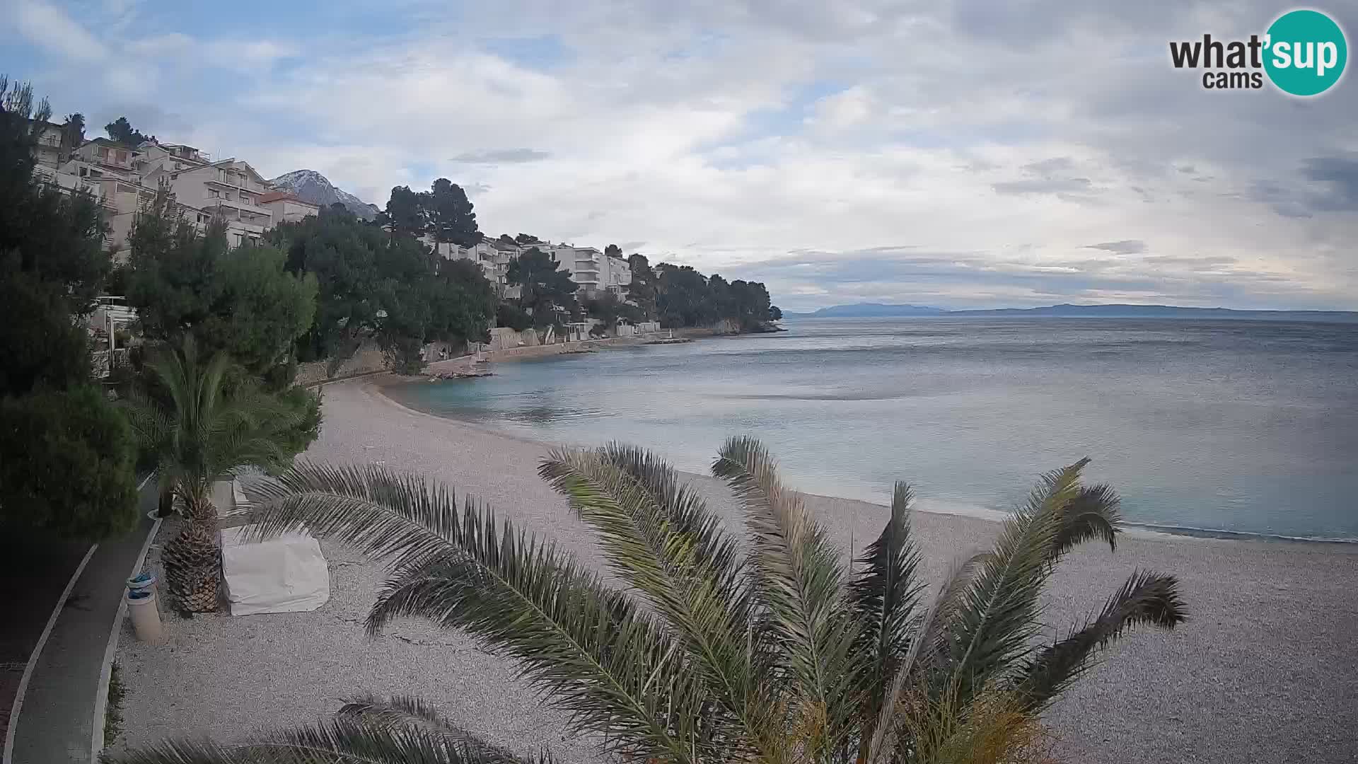Webcam Lučica Strand Beach Brela – Liveblick von der Adriaküste