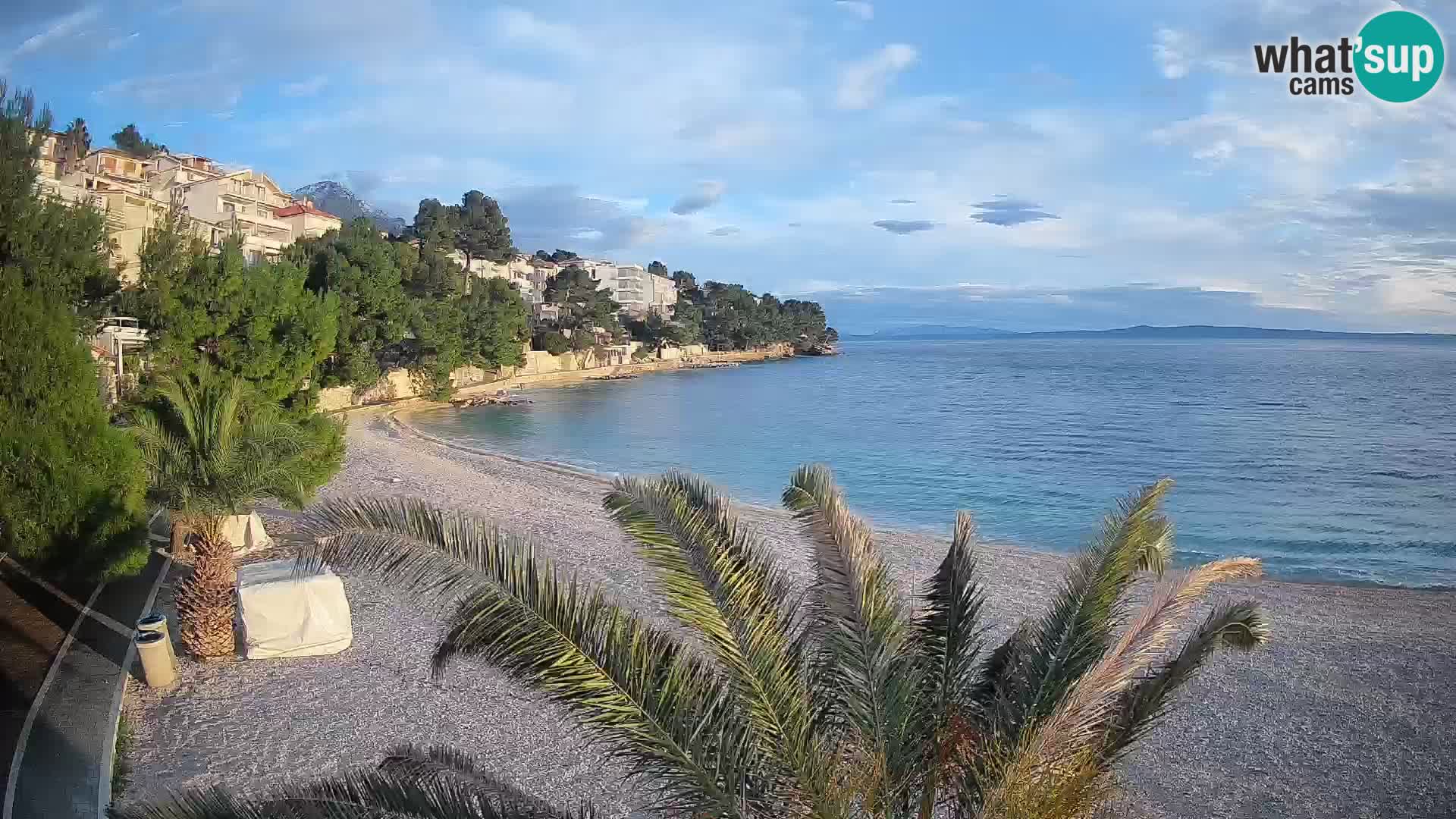 Spletna kamera Plaža Lučica Brela – Pogled v živo na Jadransko obalo