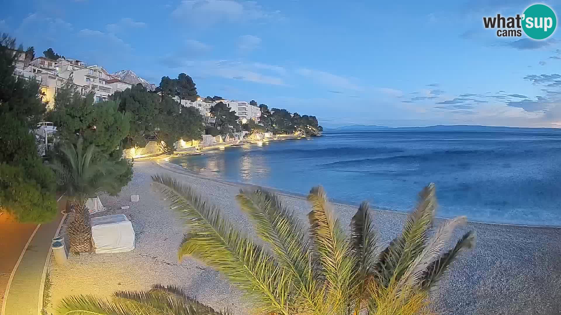 Webcam Lučica Strand Beach Brela – Liveblick von der Adriaküste