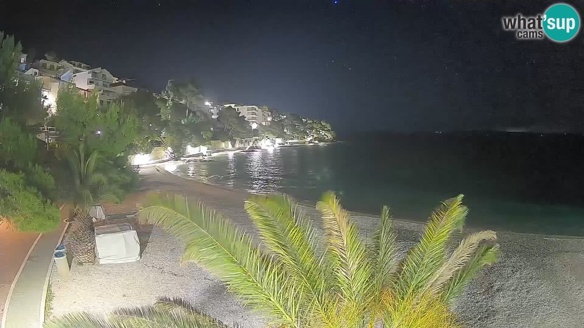 Webcam Lučica Strand Beach Brela – Liveblick von der Adriaküste