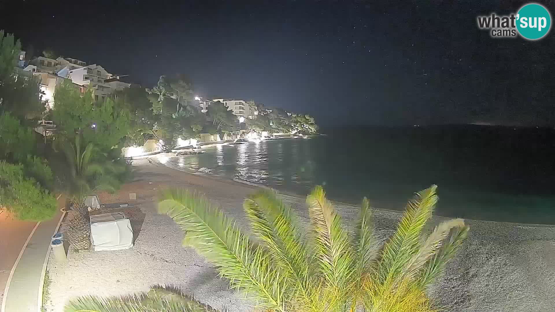 Webcam Lučica Strand Beach Brela – Liveblick von der Adriaküste
