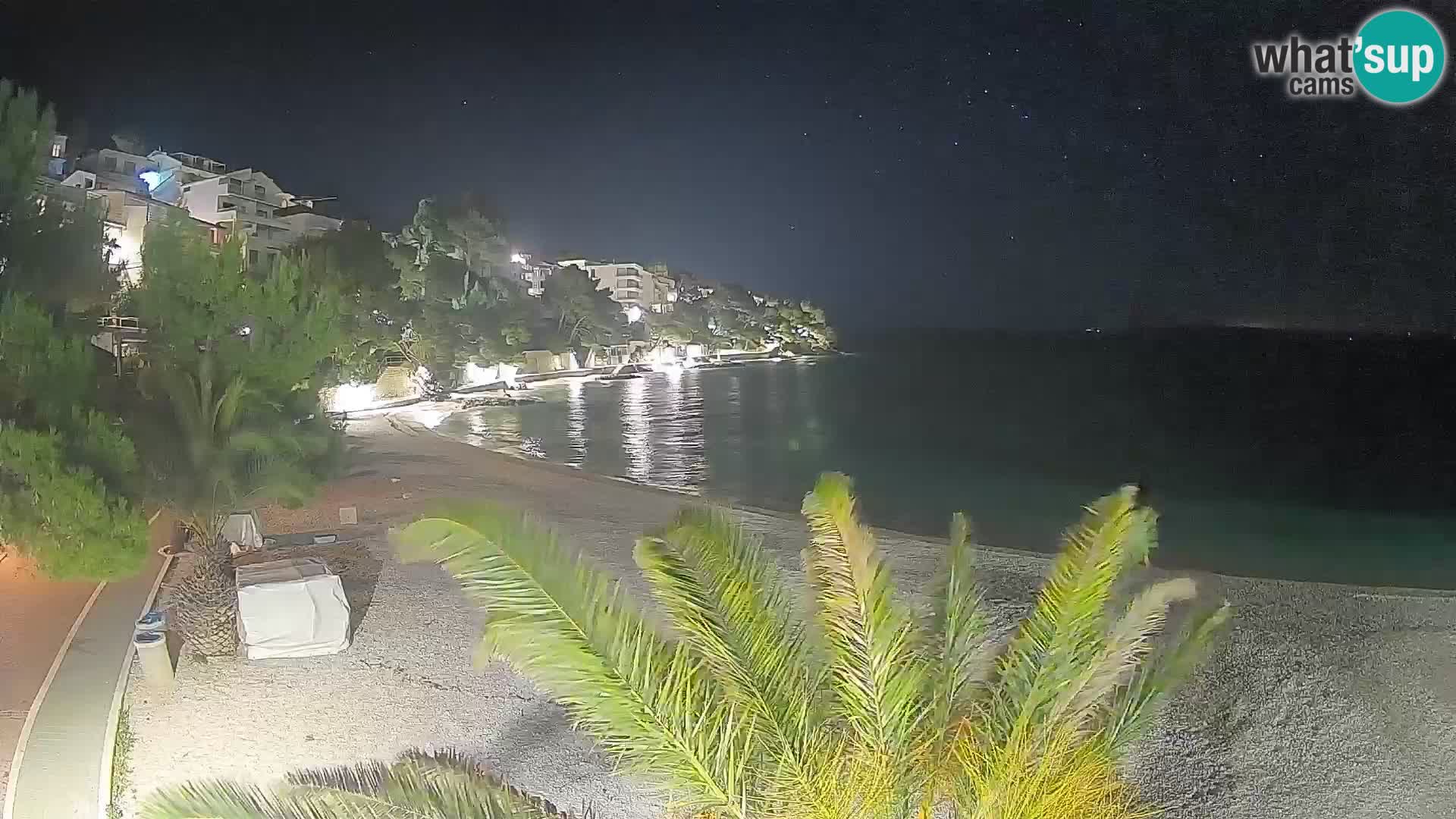 Webcam Plage Lučica Brela – Vue en direct sur la côte adriatique