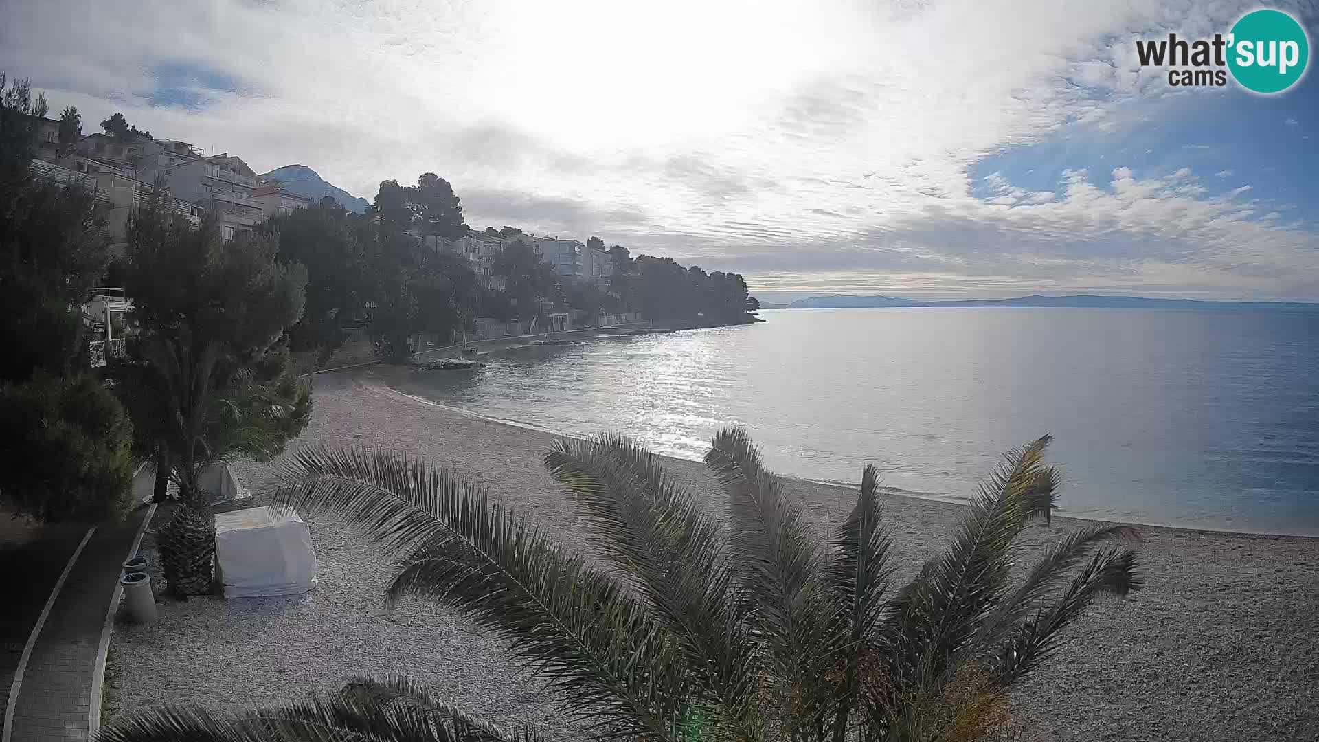 Web kamera Plaža Lučica Brela – Pogled uživo na jadransku obalu