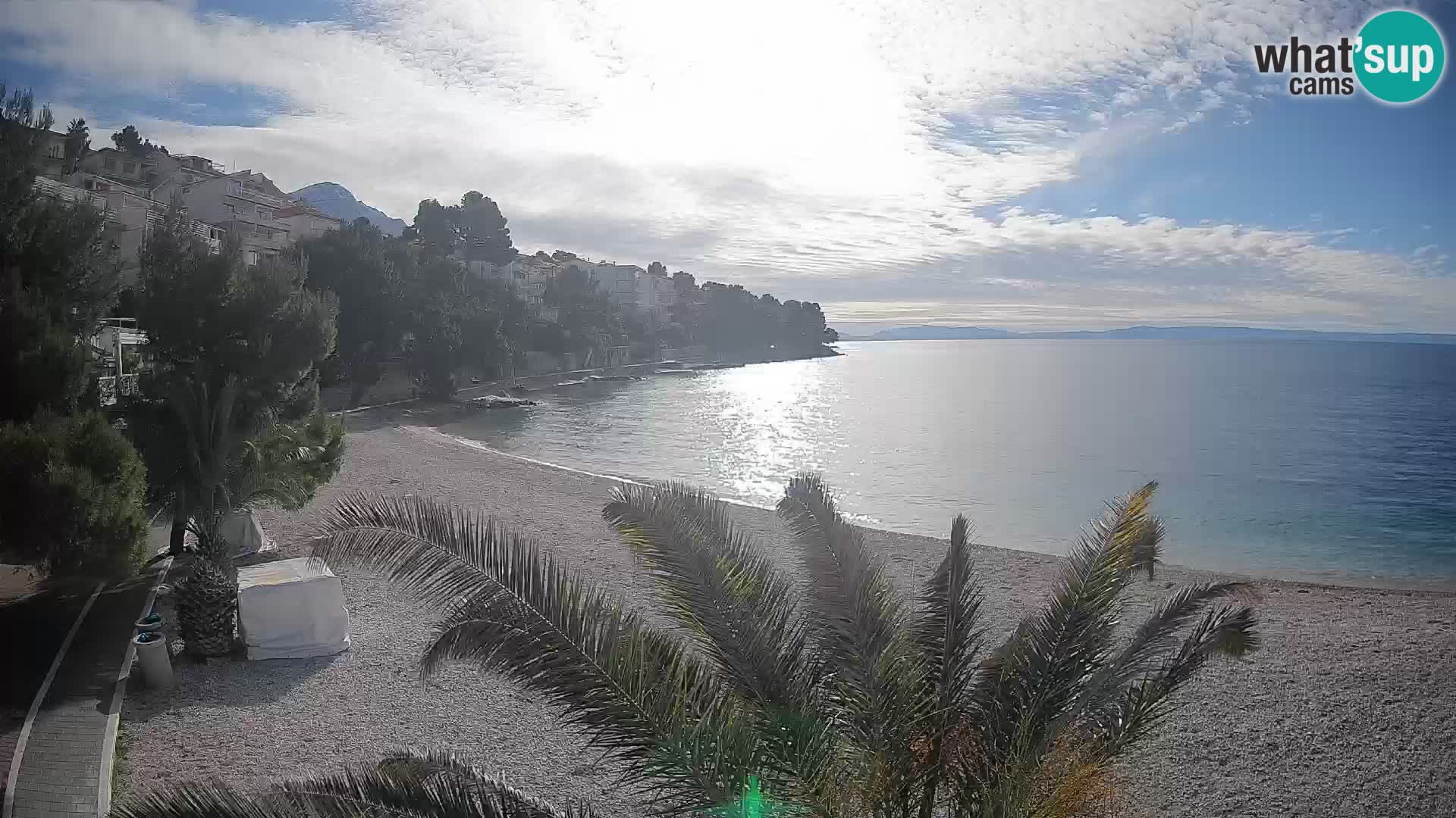 Web kamera Plaža Lučica Brela – Pogled uživo na jadransku obalu