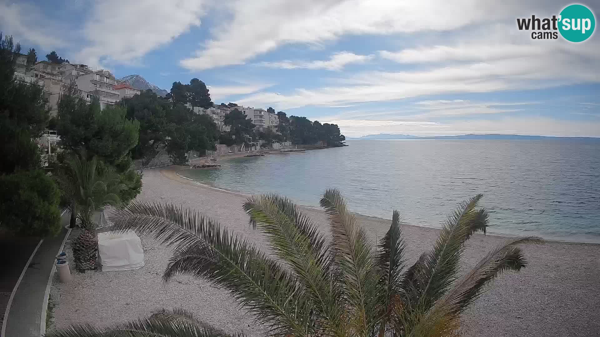 Webcam Plage Lučica Brela – Vue en direct sur la côte adriatique