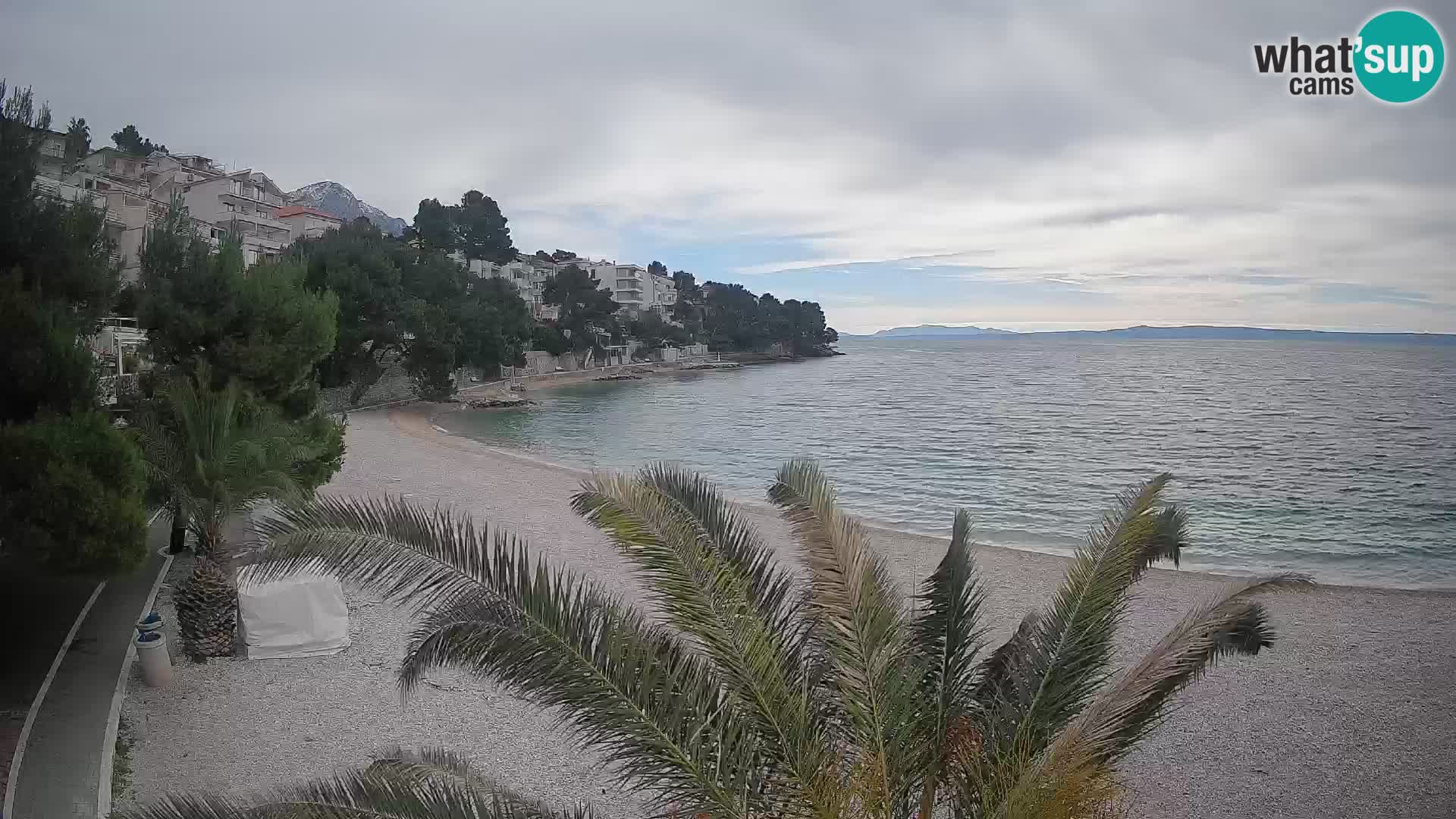 Webcam Lučica Strand Beach Brela – Liveblick von der Adriaküste