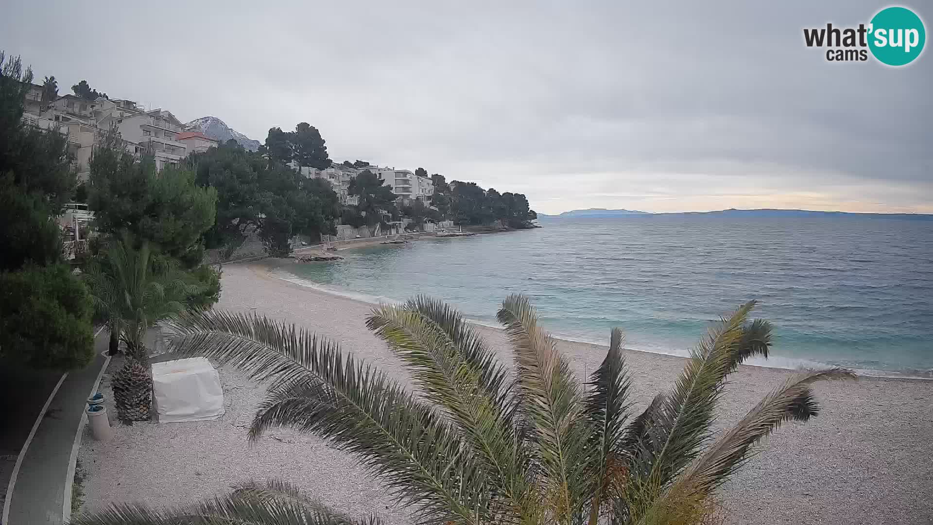 Webcam Lučica Strand Beach Brela – Liveblick von der Adriaküste