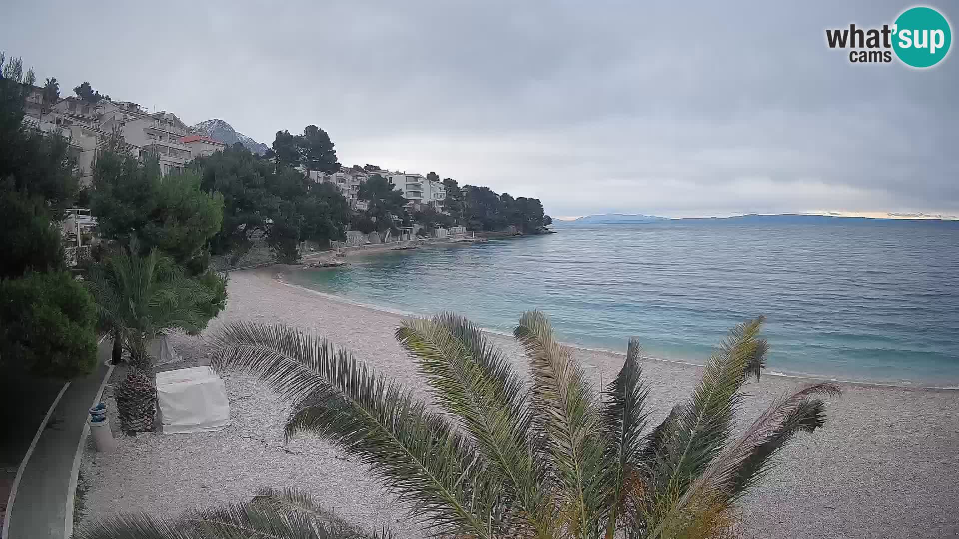 Webcam Lučica Strand Beach Brela – Liveblick von der Adriaküste