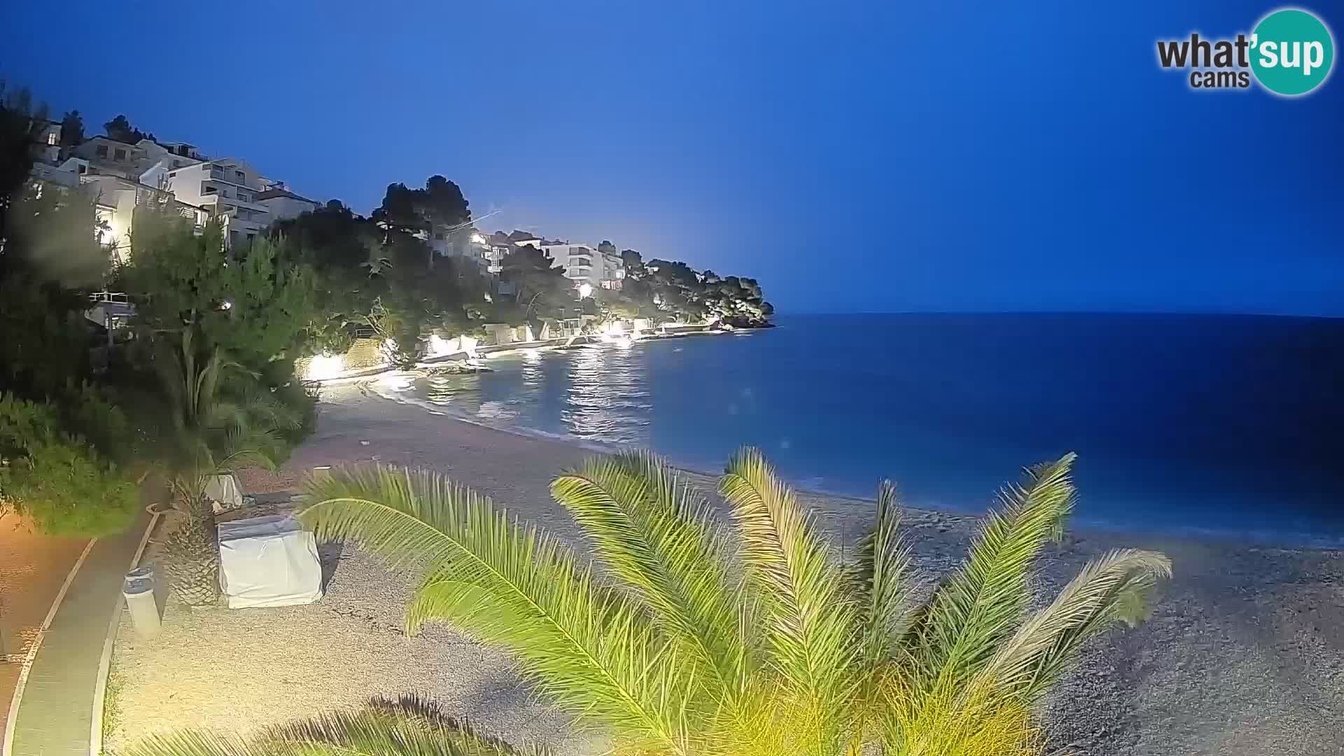 Webcam Lučica Strand Beach Brela – Liveblick von der Adriaküste
