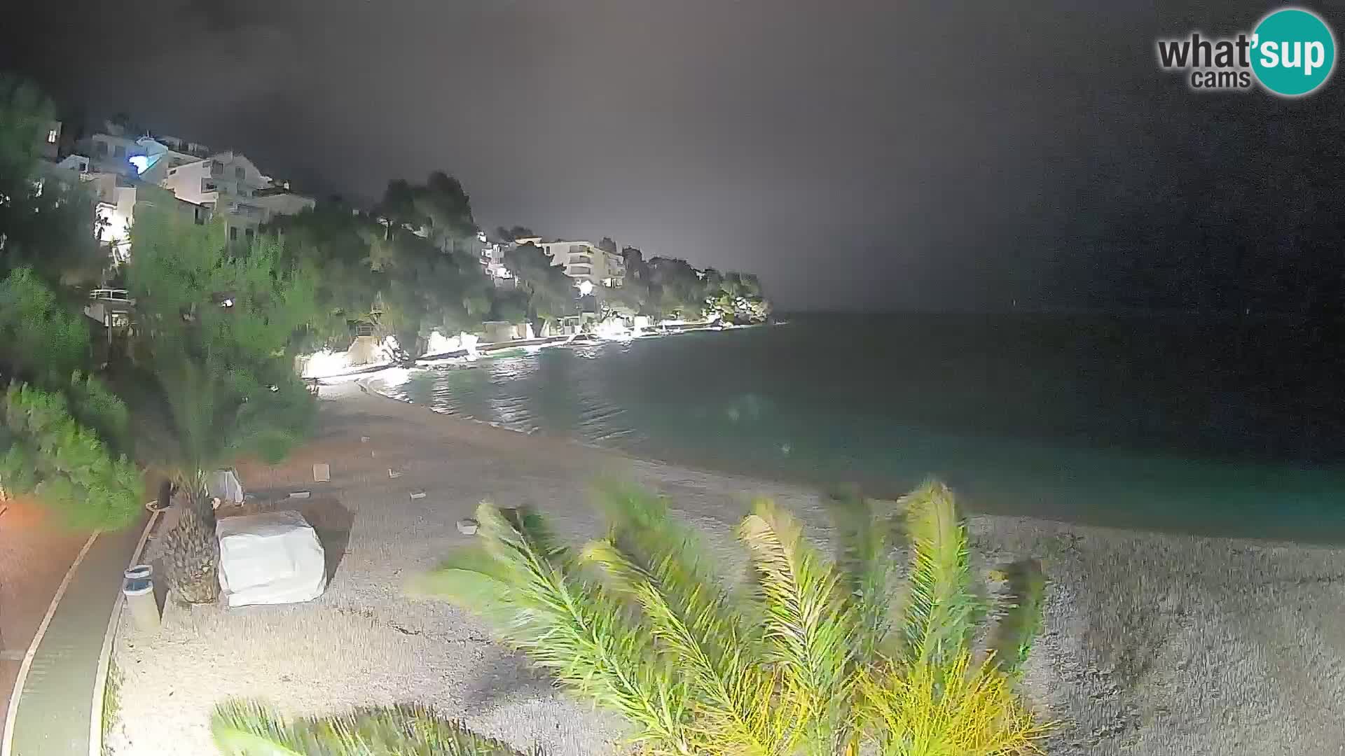 Webcam Lučica Strand Beach Brela – Liveblick von der Adriaküste