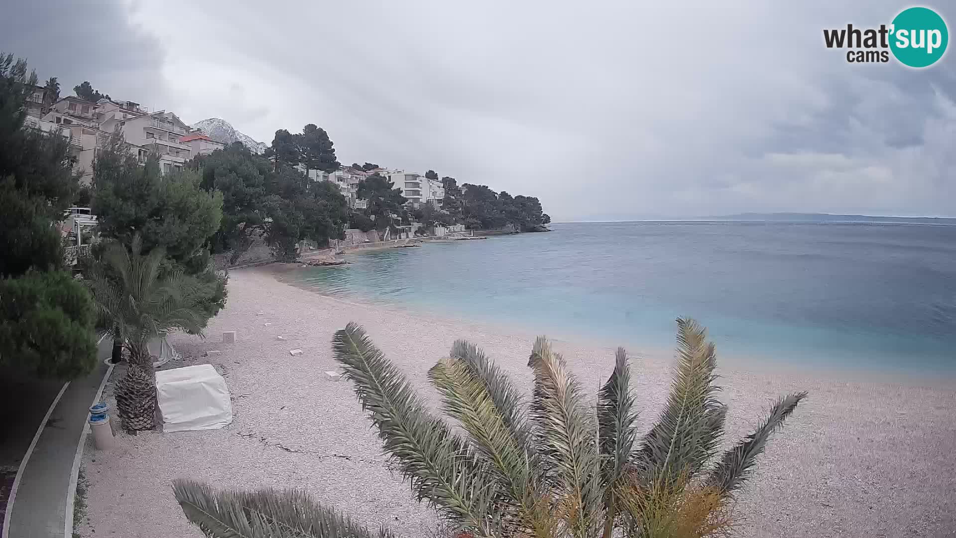 Webcam Plage Lučica Brela – Vue en direct sur la côte adriatique