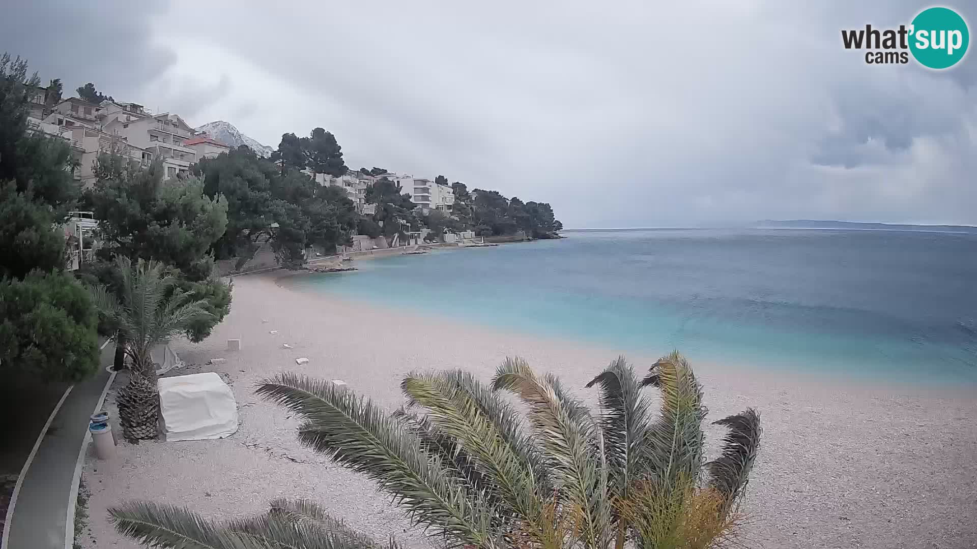 Webcam Plage Lučica Brela – Vue en direct sur la côte adriatique