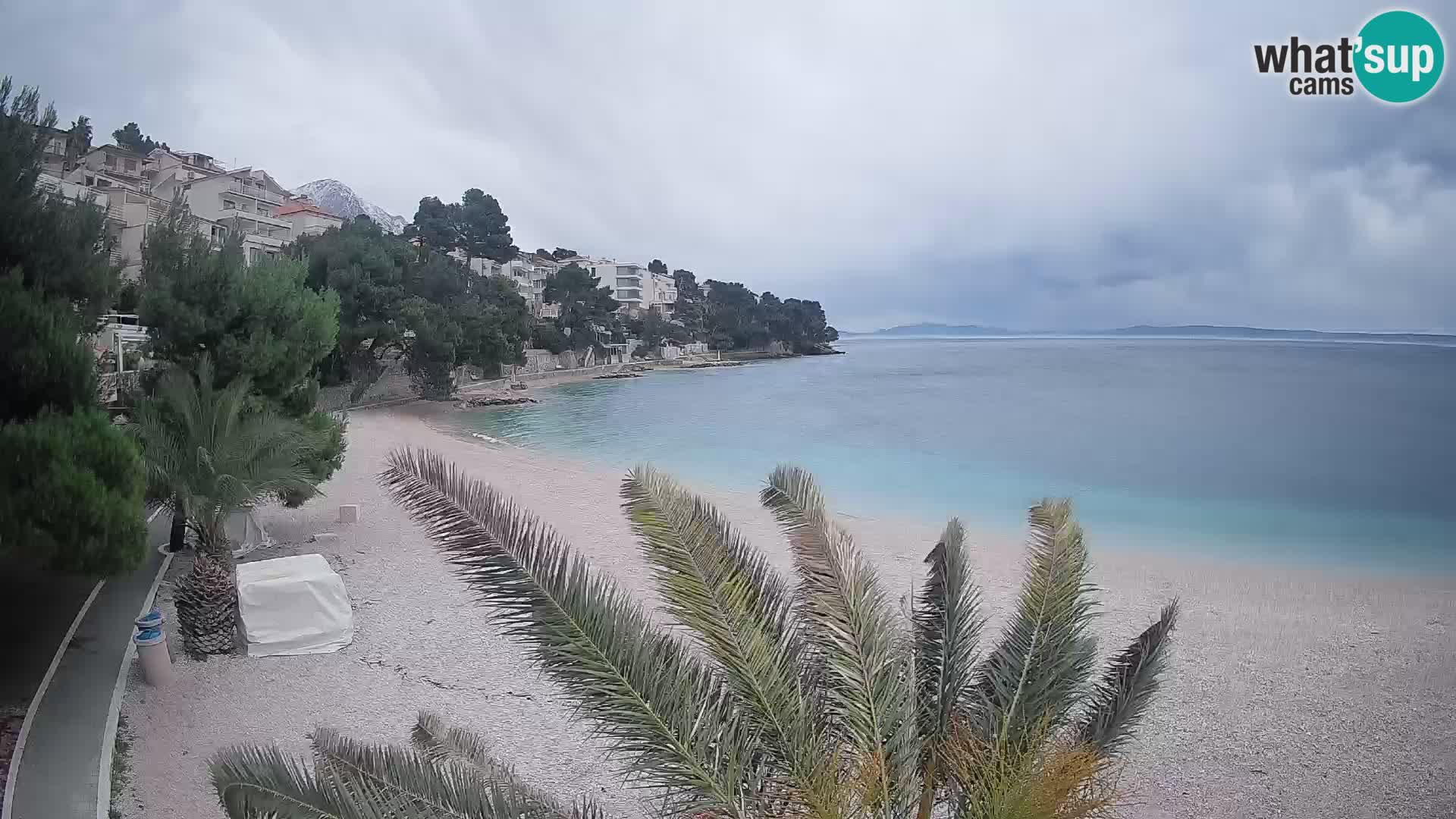 Webcam Lučica Strand Beach Brela – Liveblick von der Adriaküste