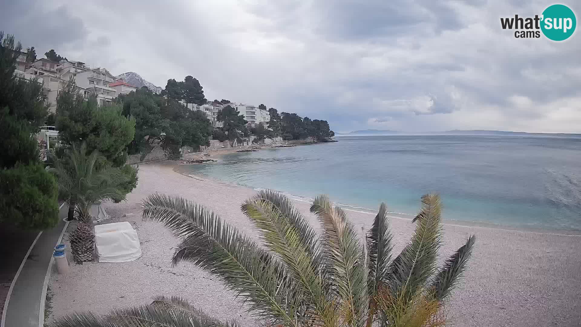 Webcam Lučica Strand Beach Brela – Liveblick von der Adriaküste