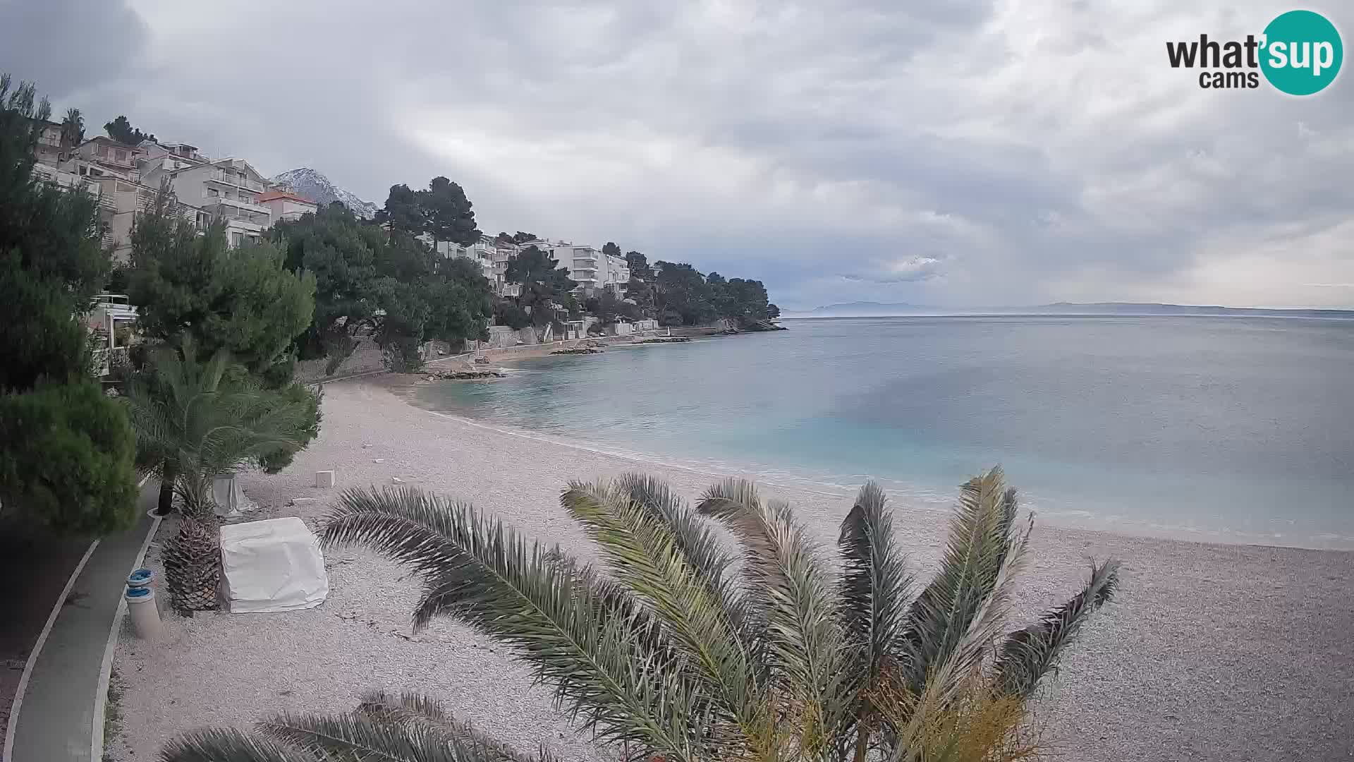 Webcam Plage Lučica Brela – Vue en direct sur la côte adriatique