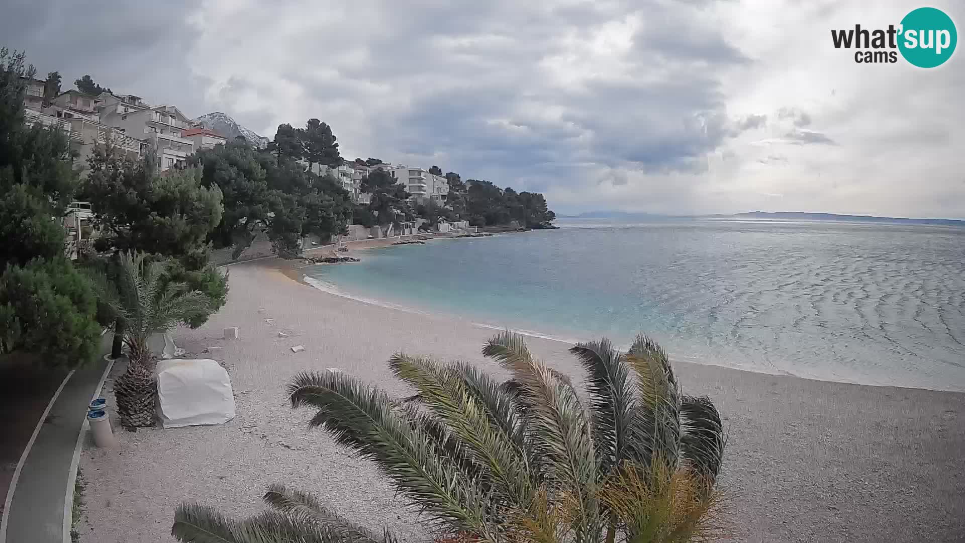 Webcam Lučica Strand Beach Brela – Liveblick von der Adriaküste