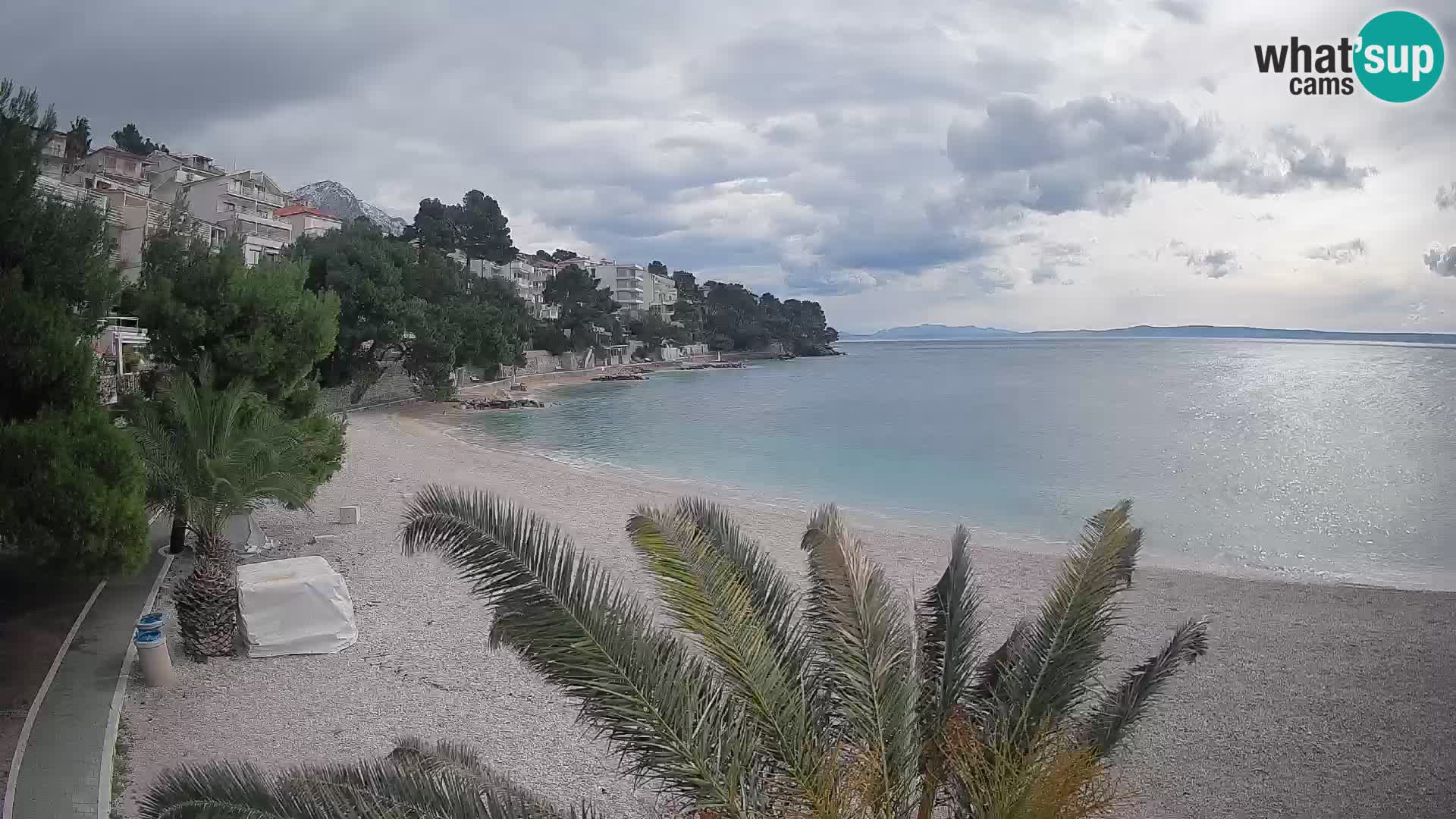 Webcam Lučica Strand Beach Brela – Liveblick von der Adriaküste