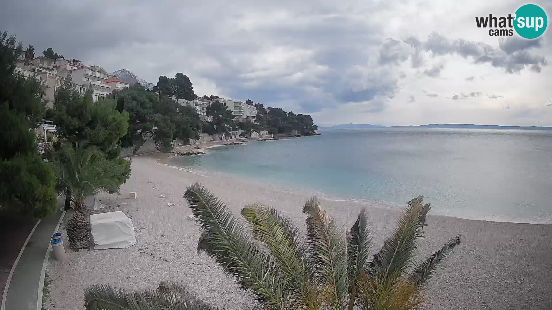 Webcam Lučica Strand Beach Brela – Liveblick von der Adriaküste